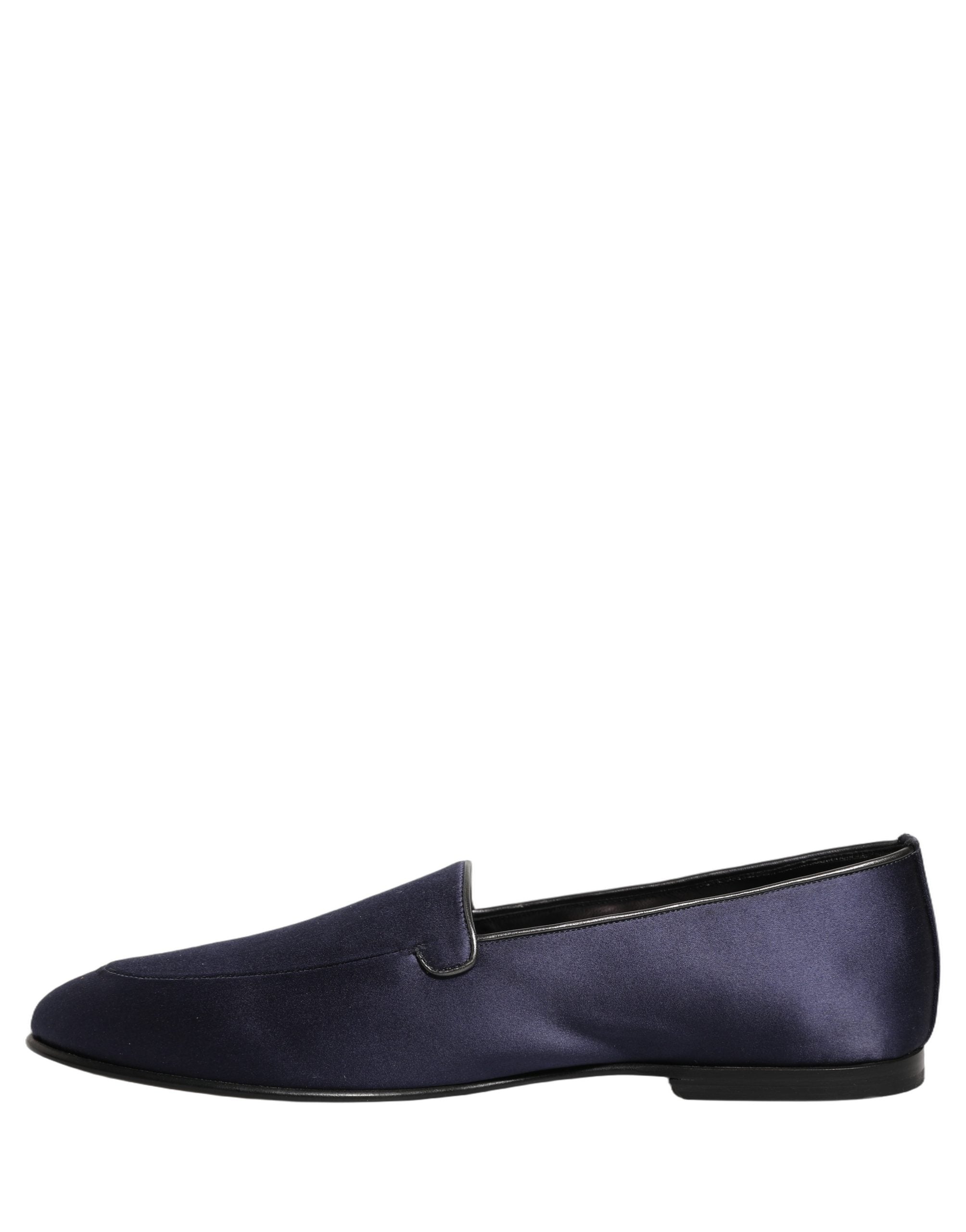 Navy Blue Satin DG Logo Dress Loafers Shoes