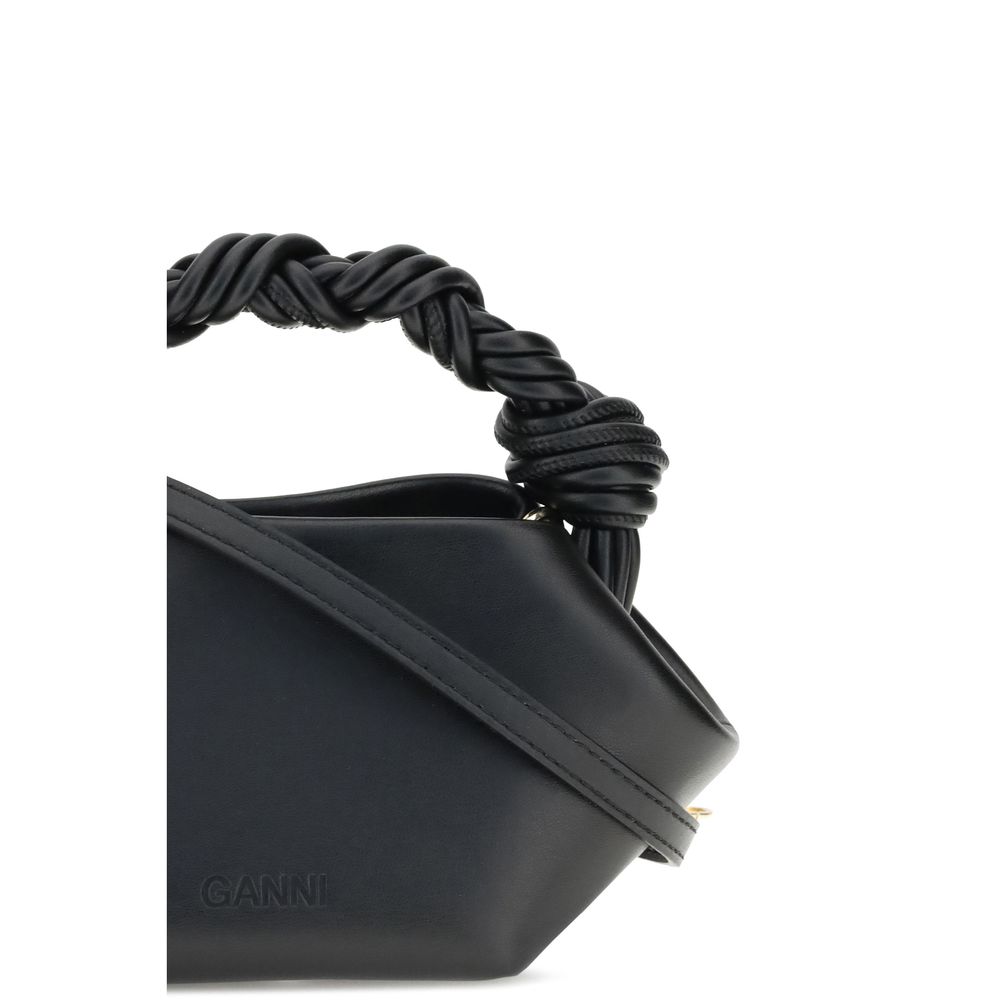 Black Recycled Leather Shoulder Bag