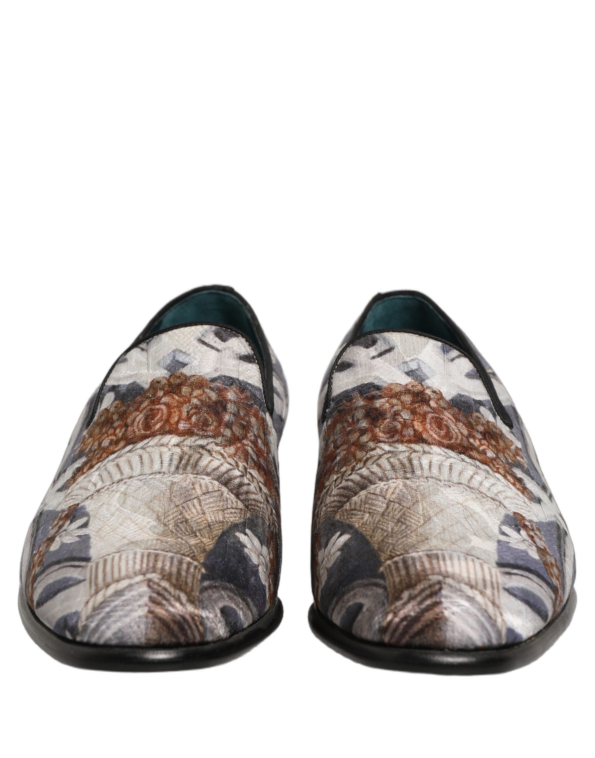 Multicolor Floral Tapestry Embroidery Loafer Shoes