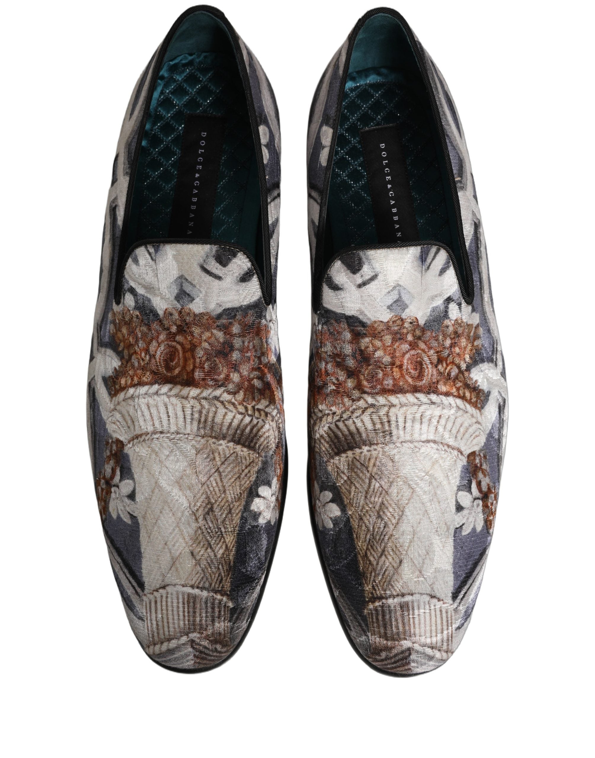 Multicolor Floral Tapestry Embroidery Loafer Shoes