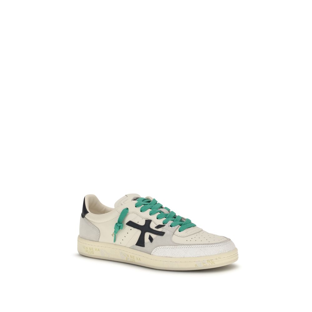 White Calf Leather Bos Taurus Low Top Sneakers