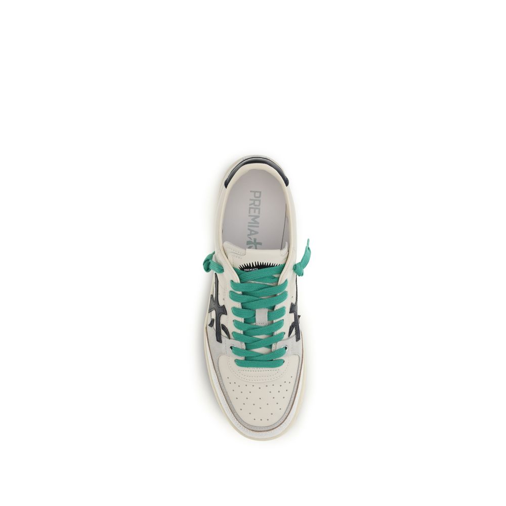 White Calf Leather Bos Taurus Low Top Sneakers