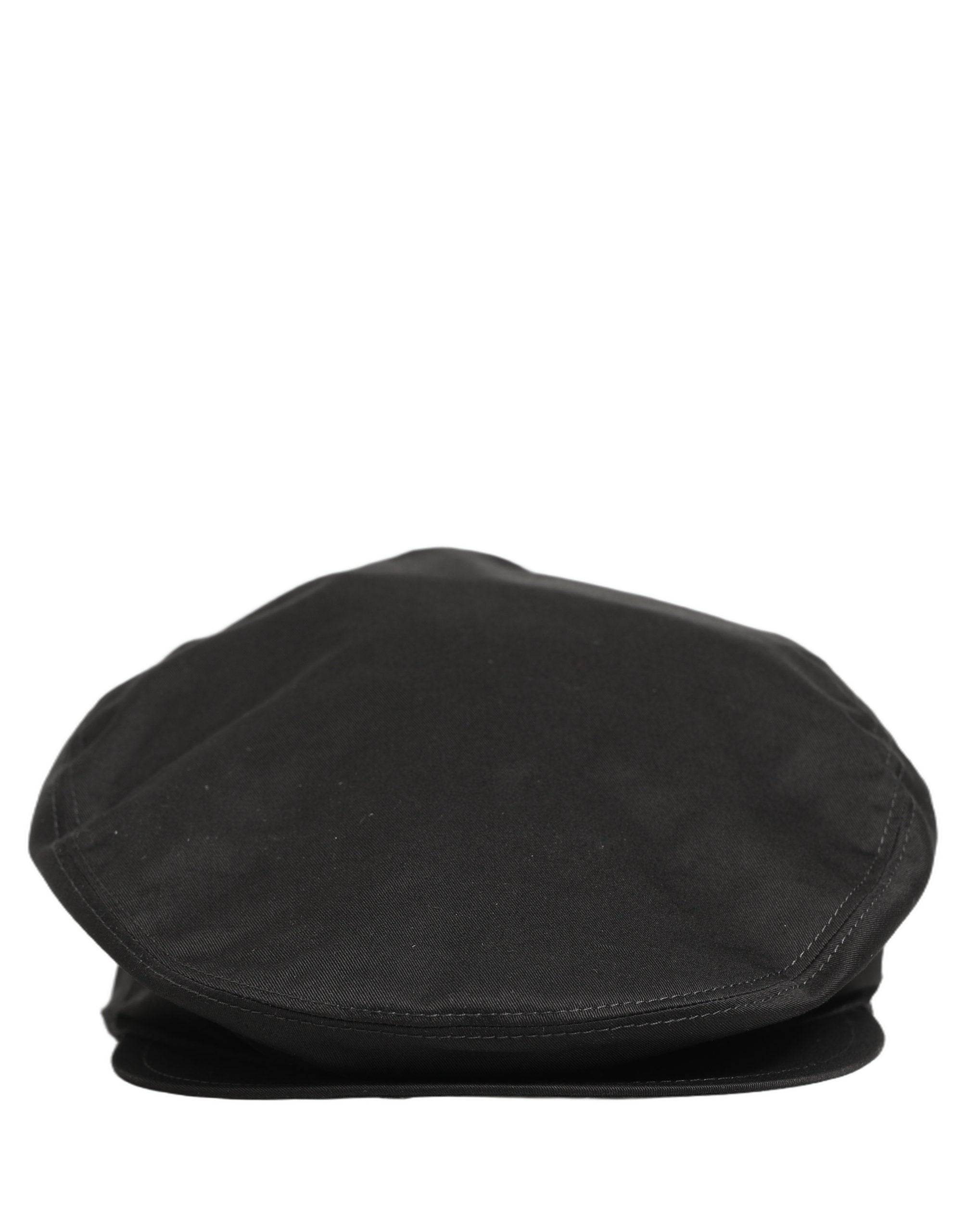 Men Black Cotton Stretch Newsboy Cloth Capello Hat