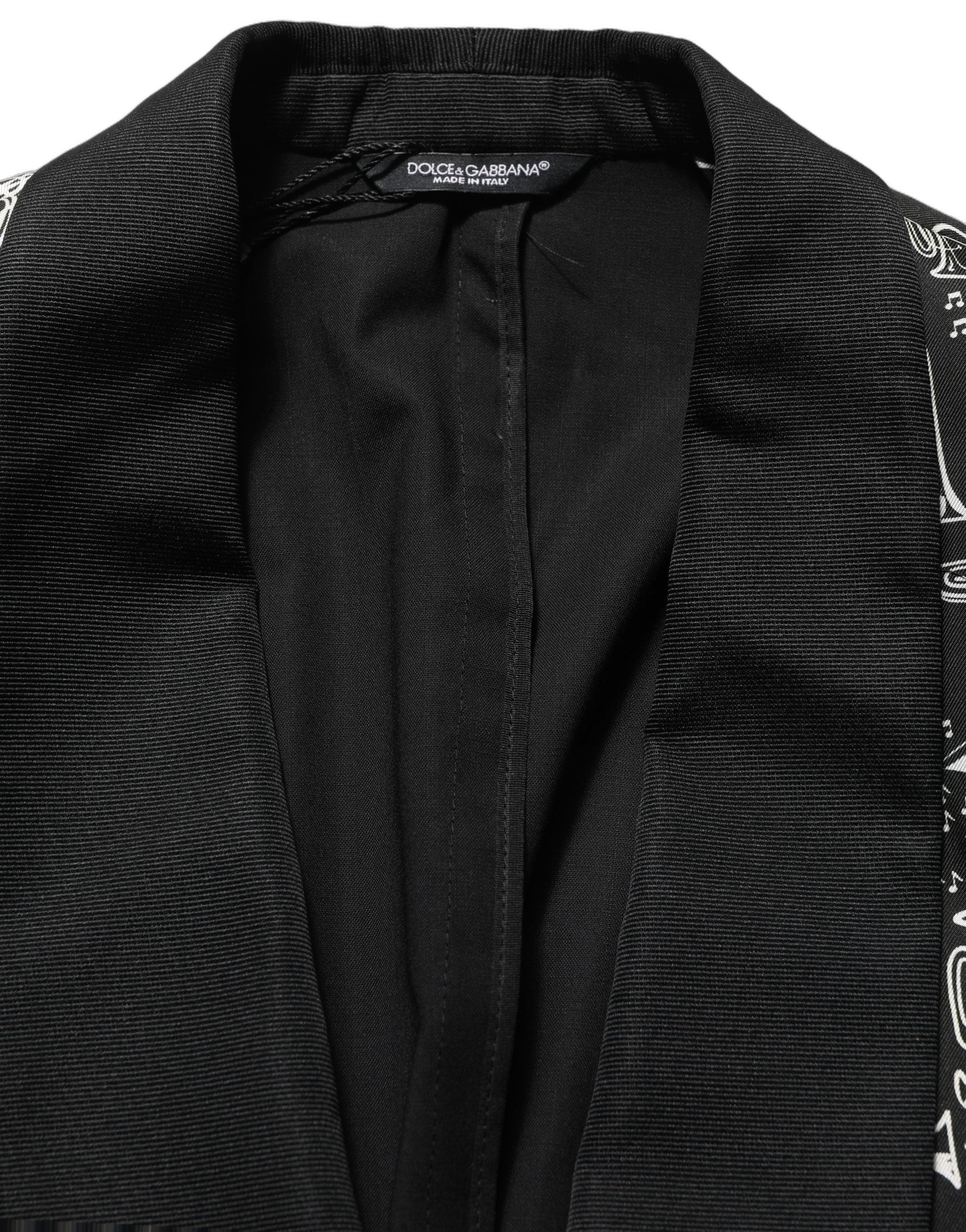 Black Crystal Embellished Coat Blazer Jacket
