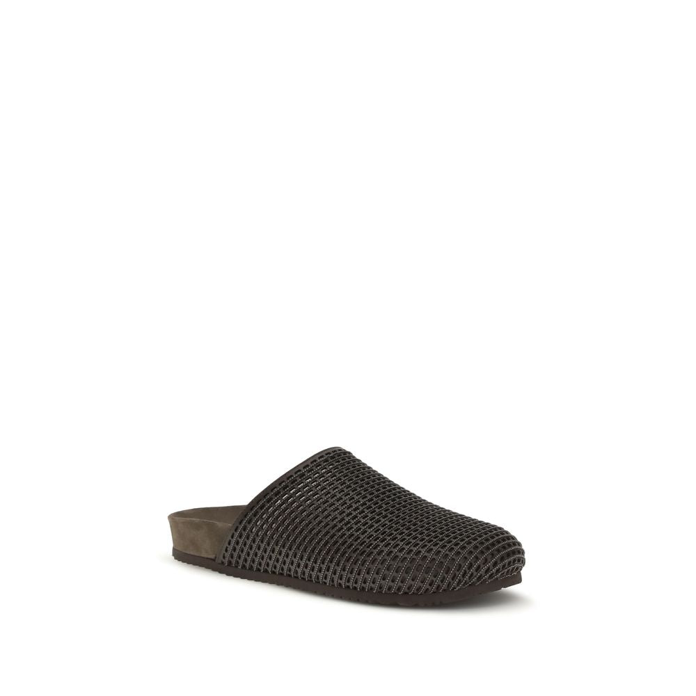 Brown Calf Leather Bos Taurus Slides