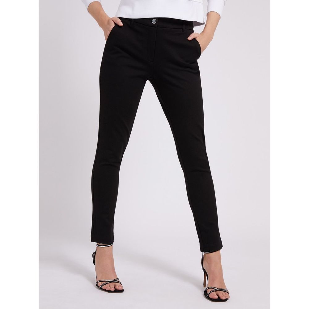 Black Viscose Casual Pants