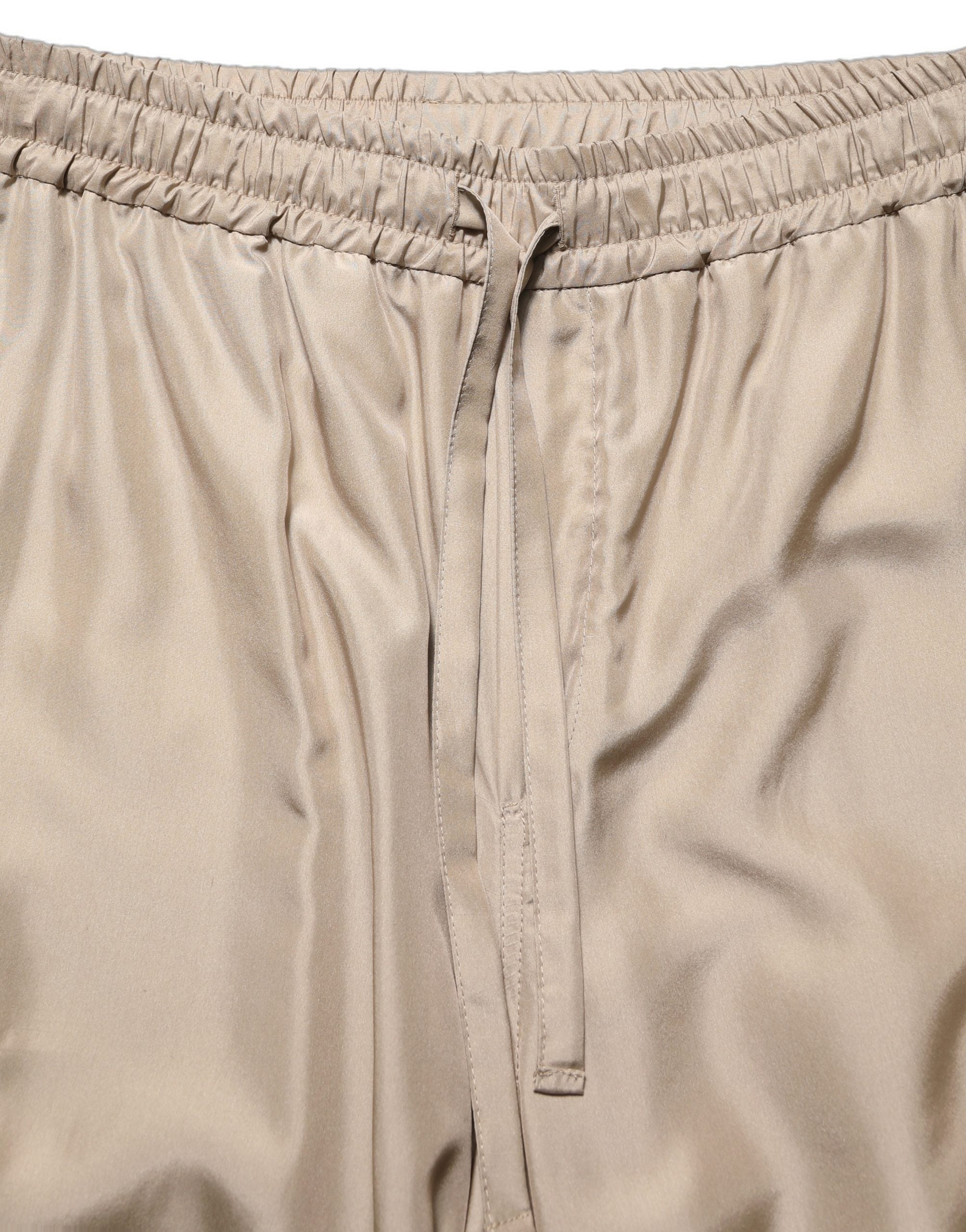 Brown Ruched Cargo Parachute Men Jogger Pants