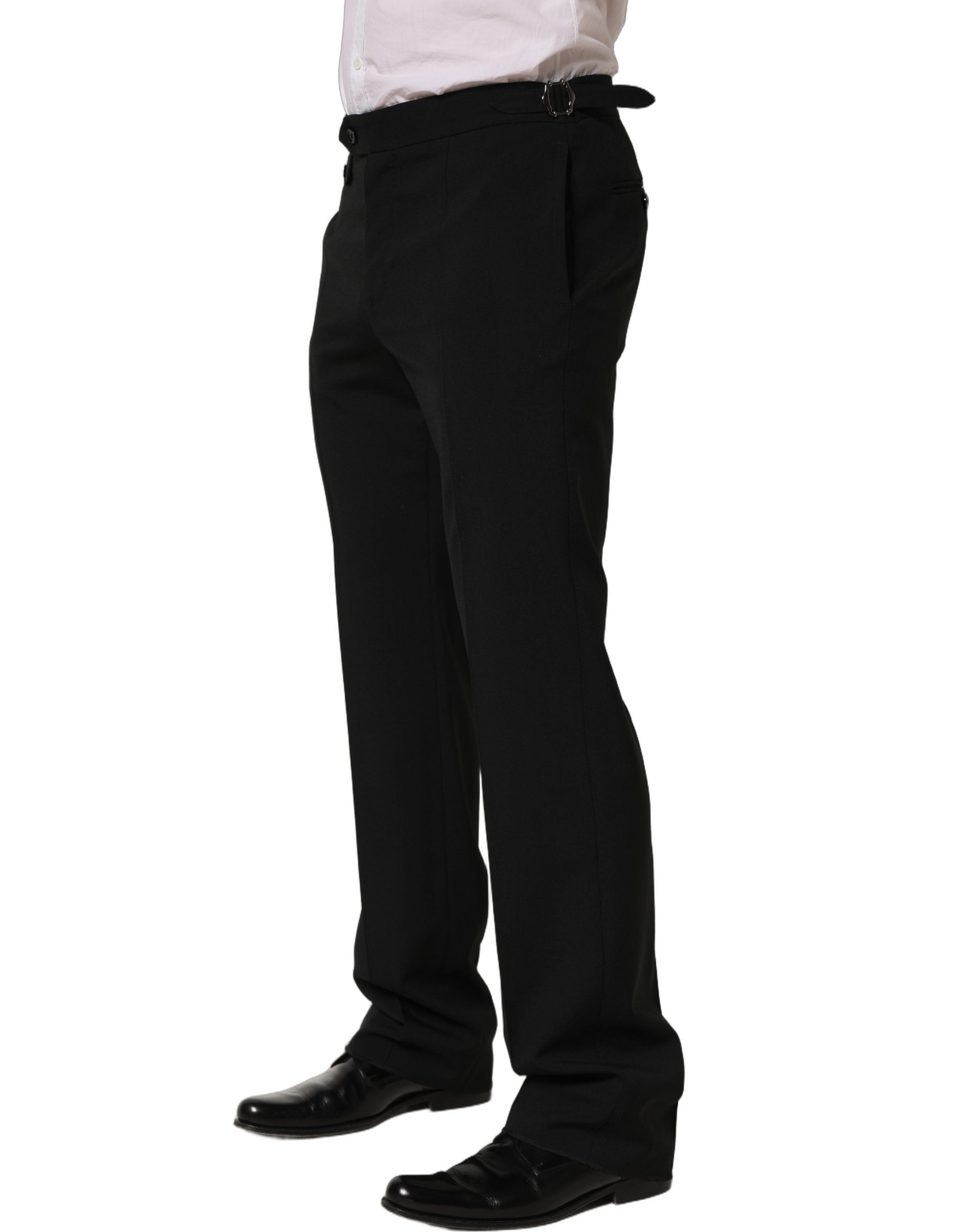 Black Tapered Leg Men Dress Trouser Pants