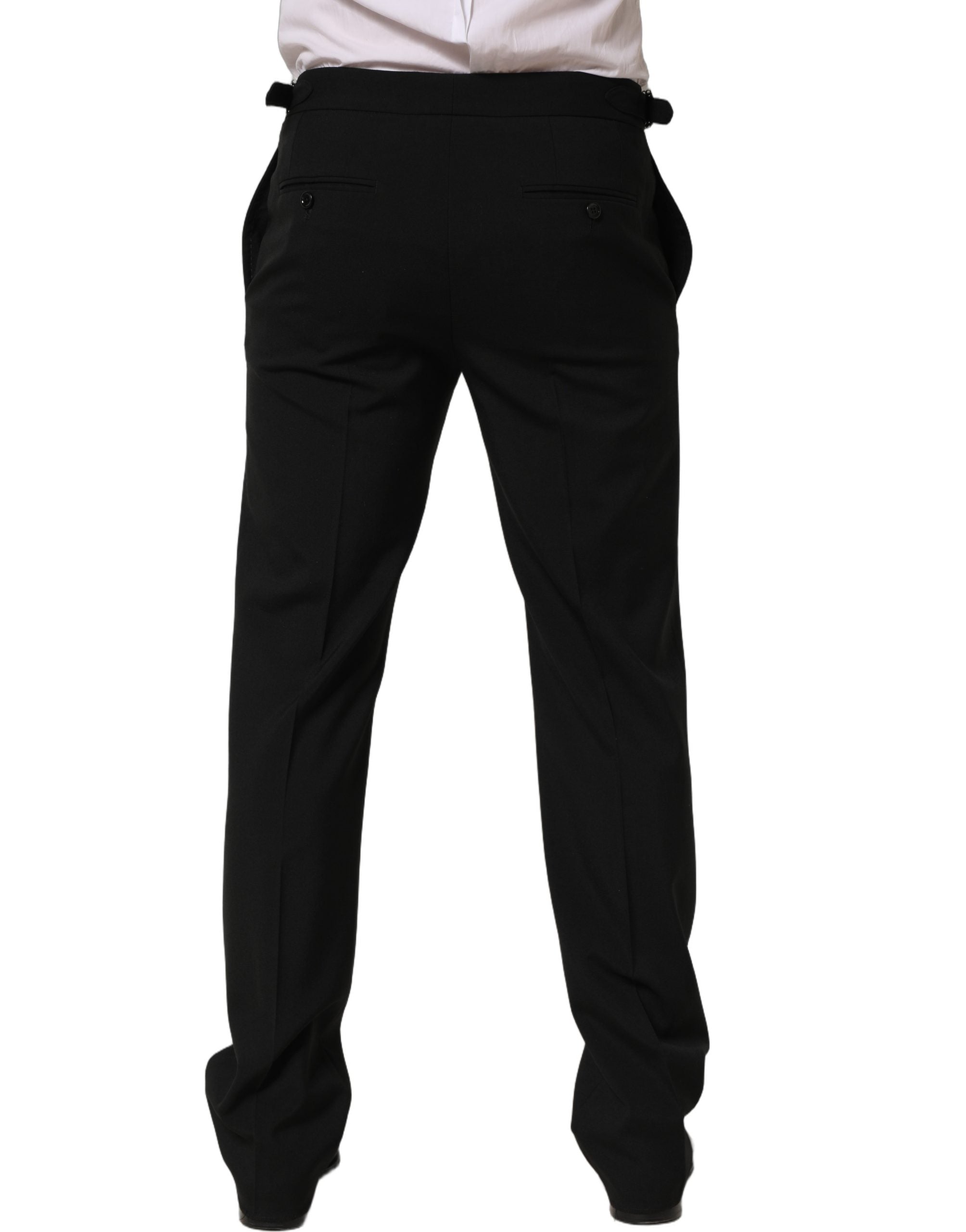 Black Tapered Leg Men Dress Trouser Pants