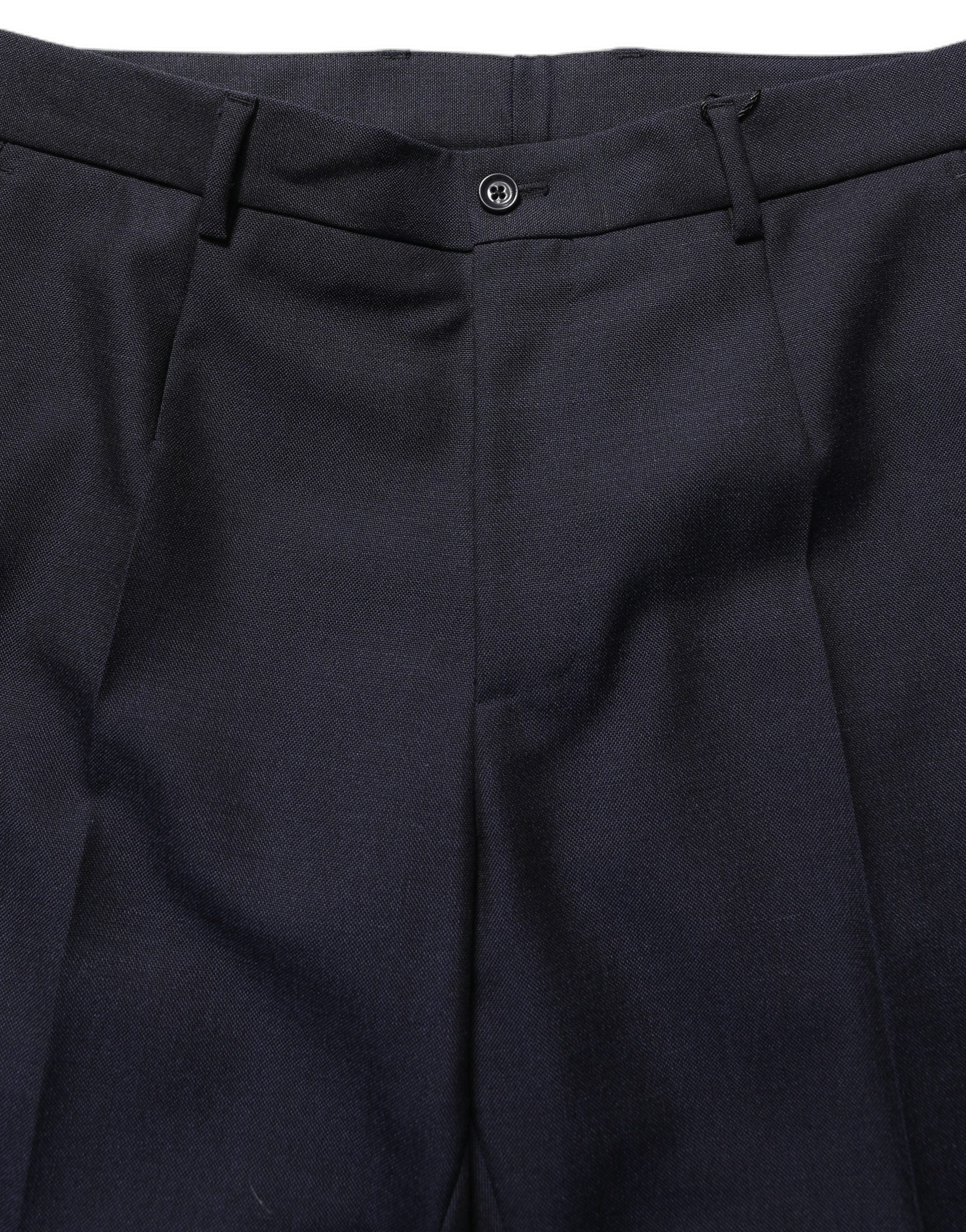 Black Wool Tapered Leg Dress Trouser Pants