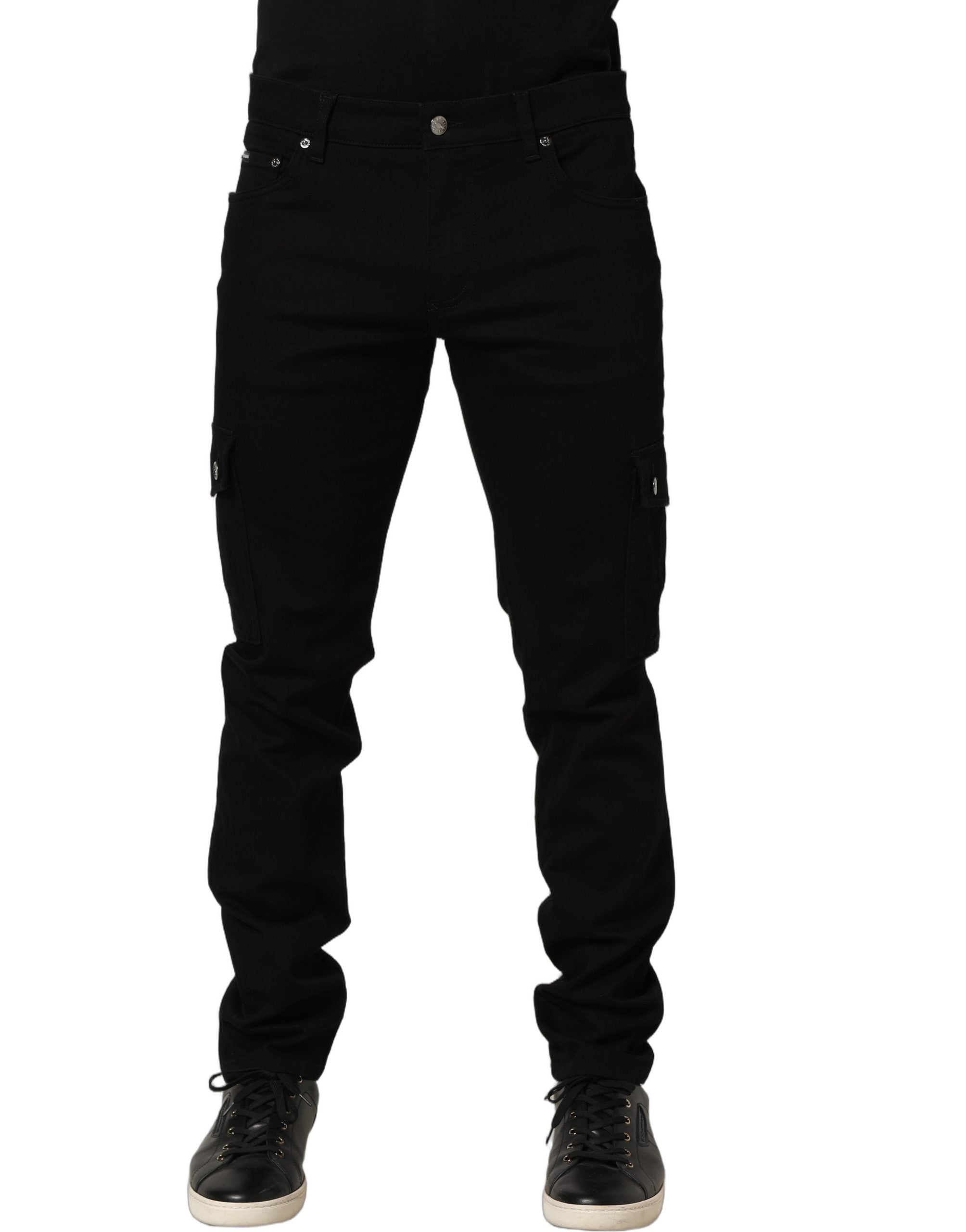 Black Cotton Stretch Skinny Men Denim Jeans