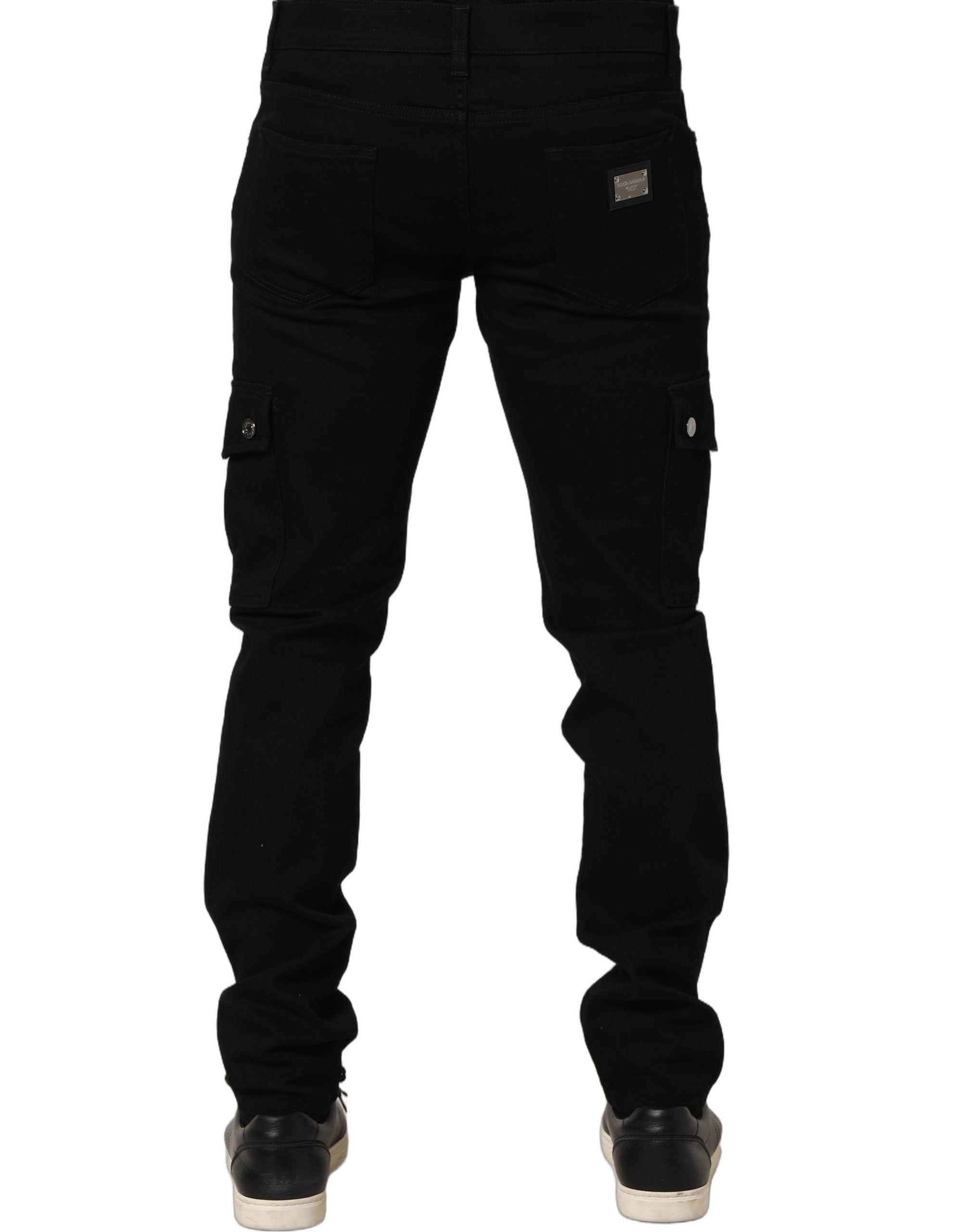 Black Cotton Stretch Skinny Men Denim Jeans