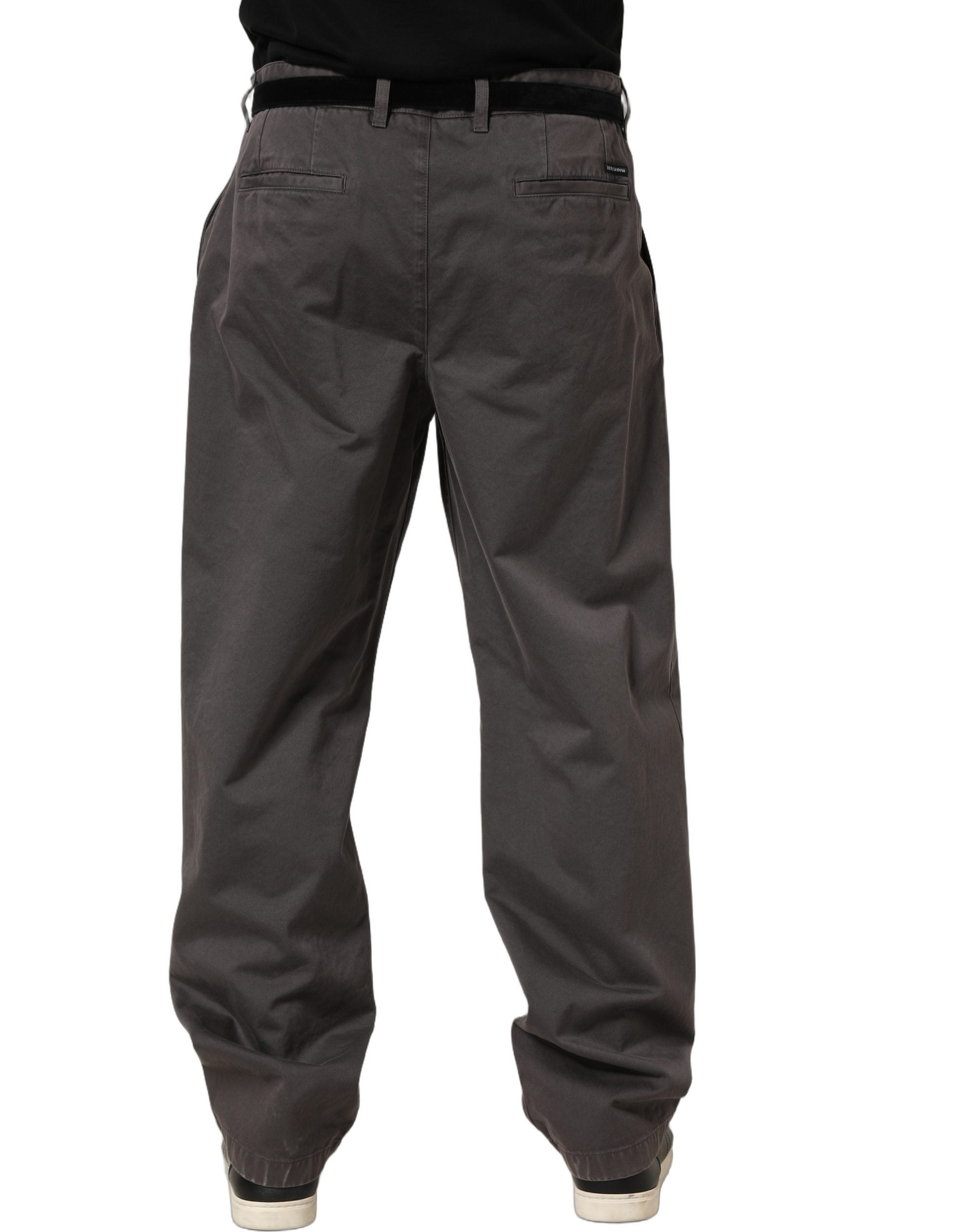 Dark Gray MidWaist Straight Men Trouser Pants