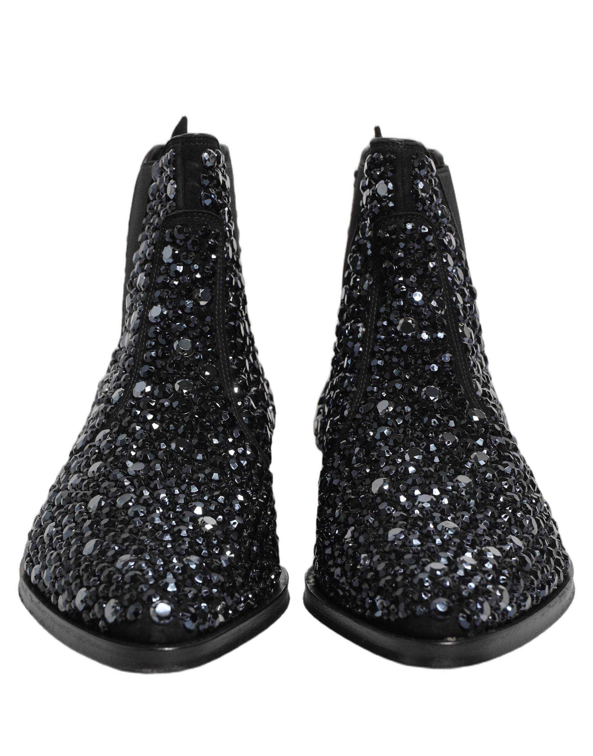 Black Embellished Chelsea Ankle Boots Shoes