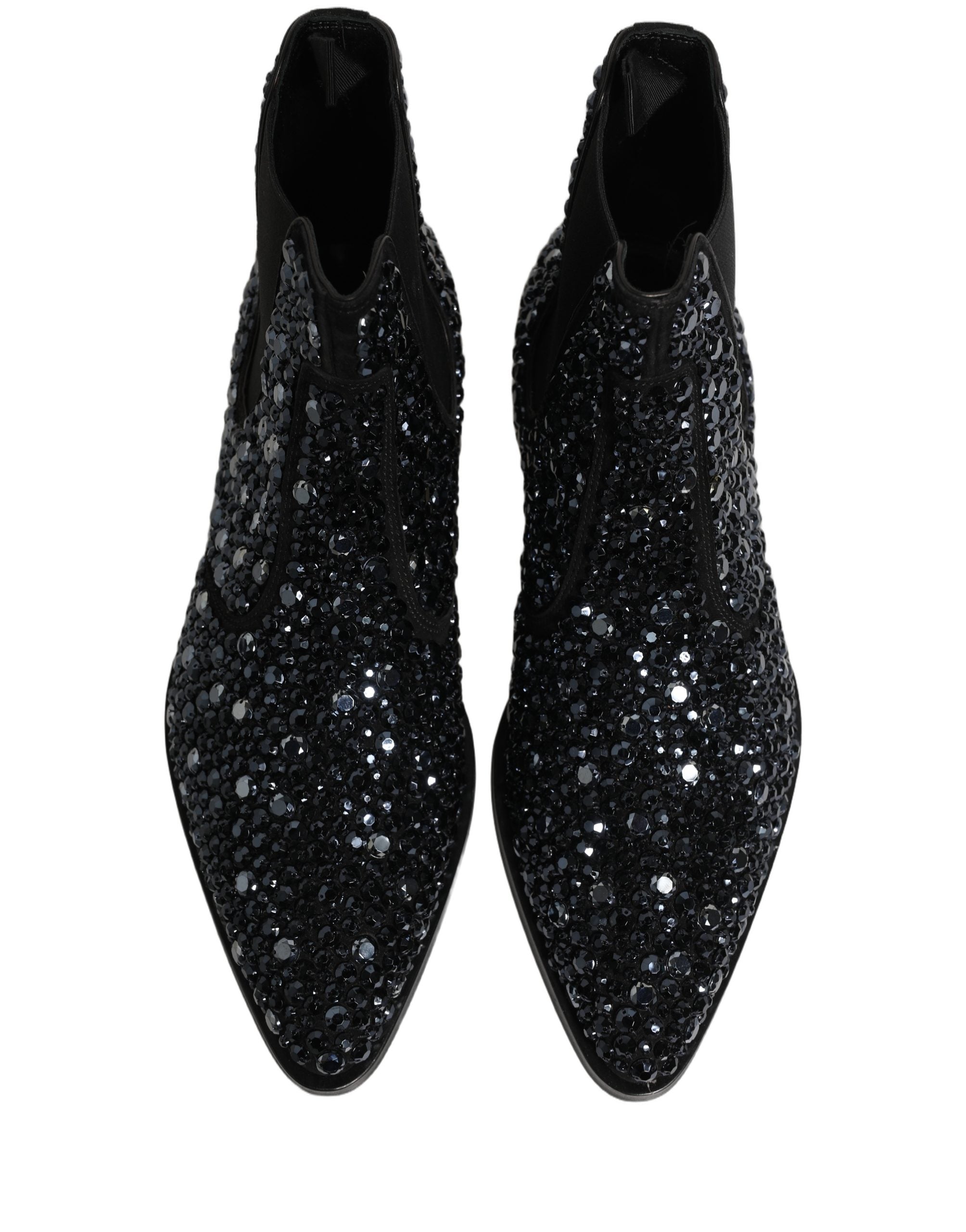 Black Embellished Chelsea Ankle Boots Shoes