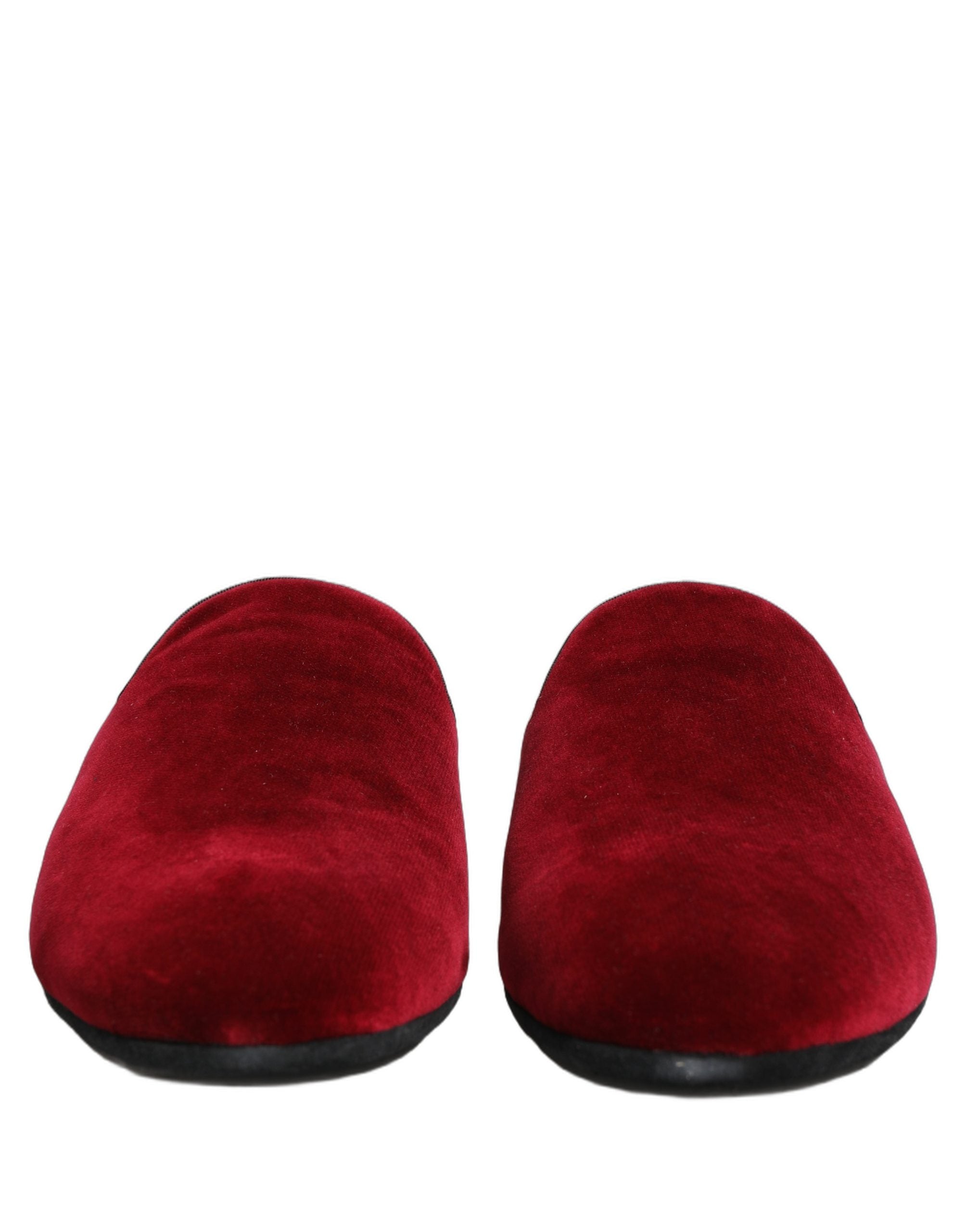 Red Suede Slides Flat Slipper Men Shoes