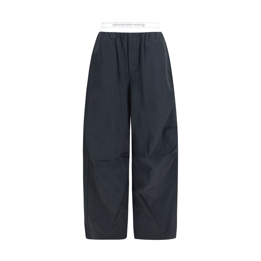 Black Cotton Casual Pants