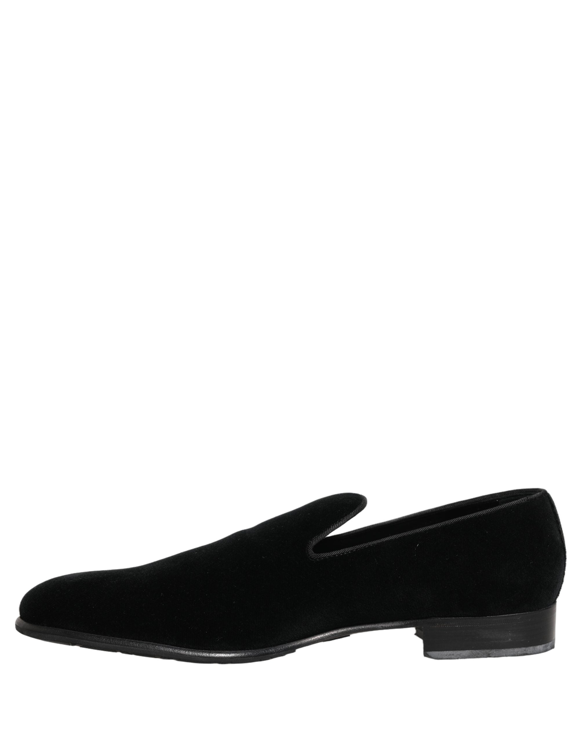 Black Velvet Loafers Formal Men Dress Shoes