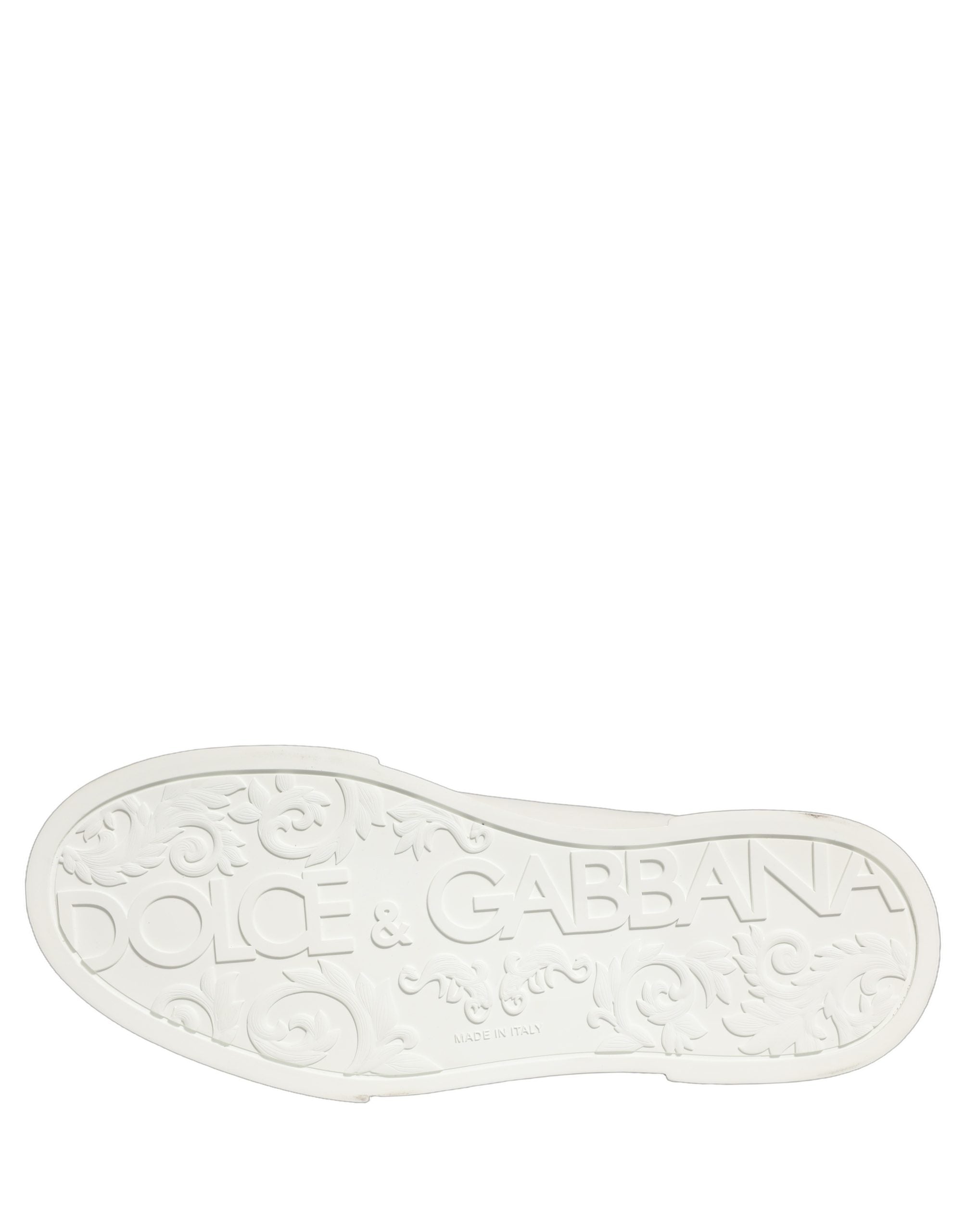 White Leather DG Logo Low Top Sneakers Shoes