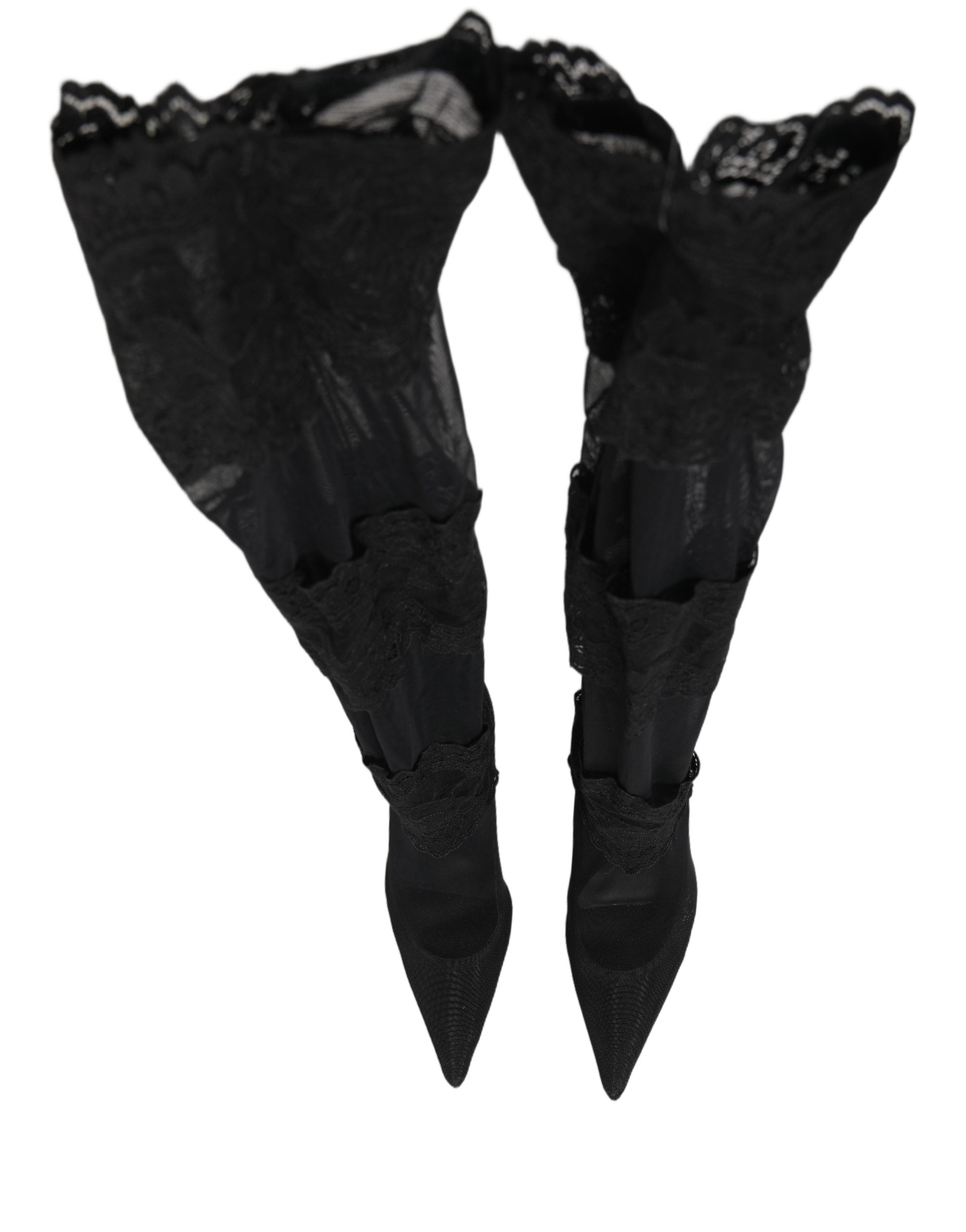 Black Over The Knee Sock Pumps Boots Shoes
