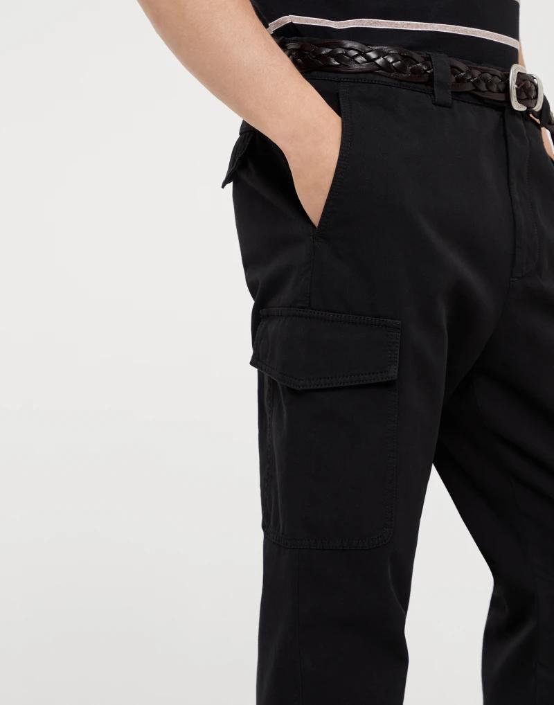 Black Cotton Cargo Pants