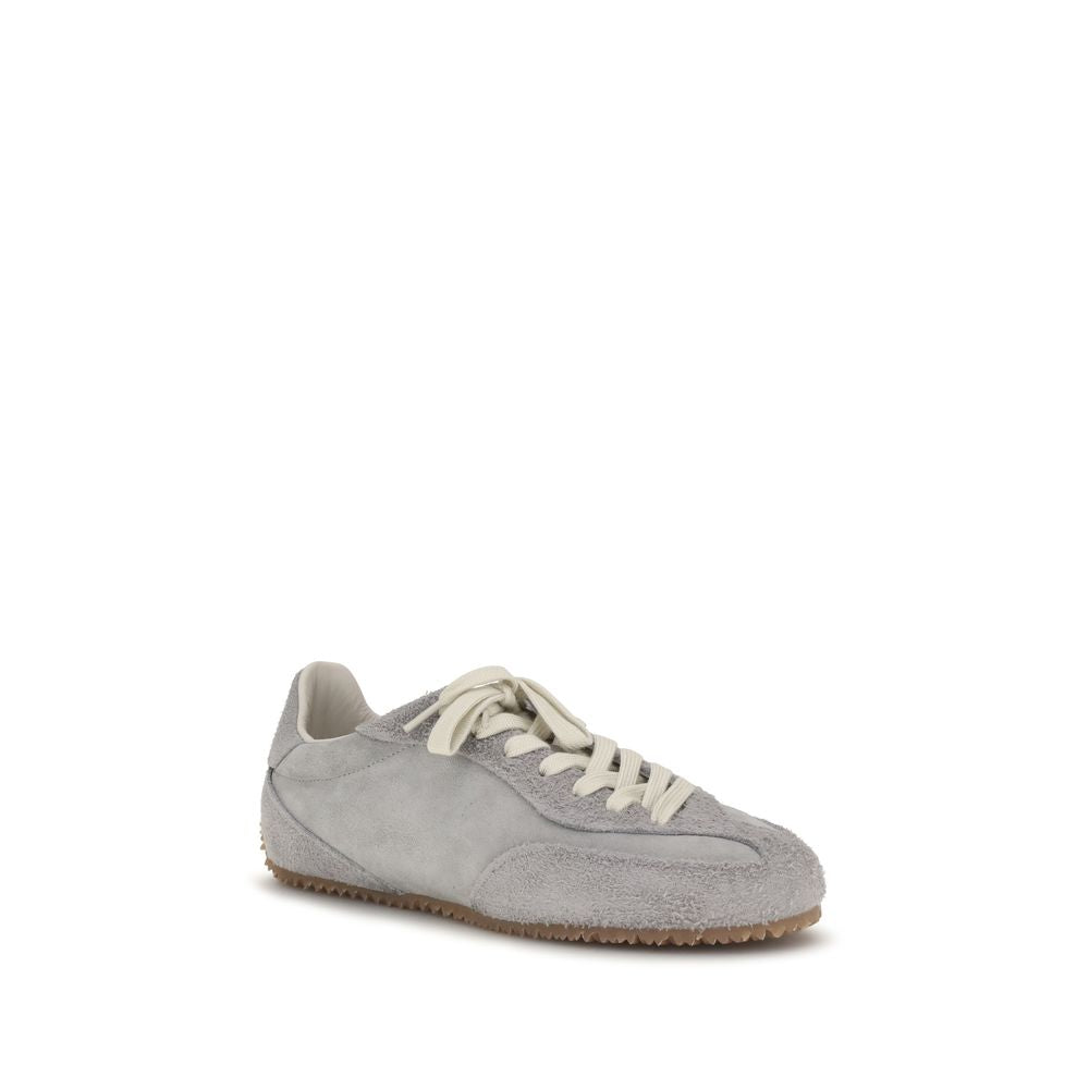 Gray Calf Leather Bos Taurus Low Top Sneakers