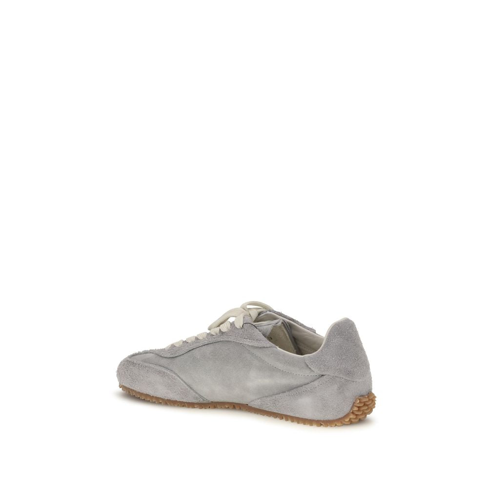 Gray Calf Leather Bos Taurus Low Top Sneakers