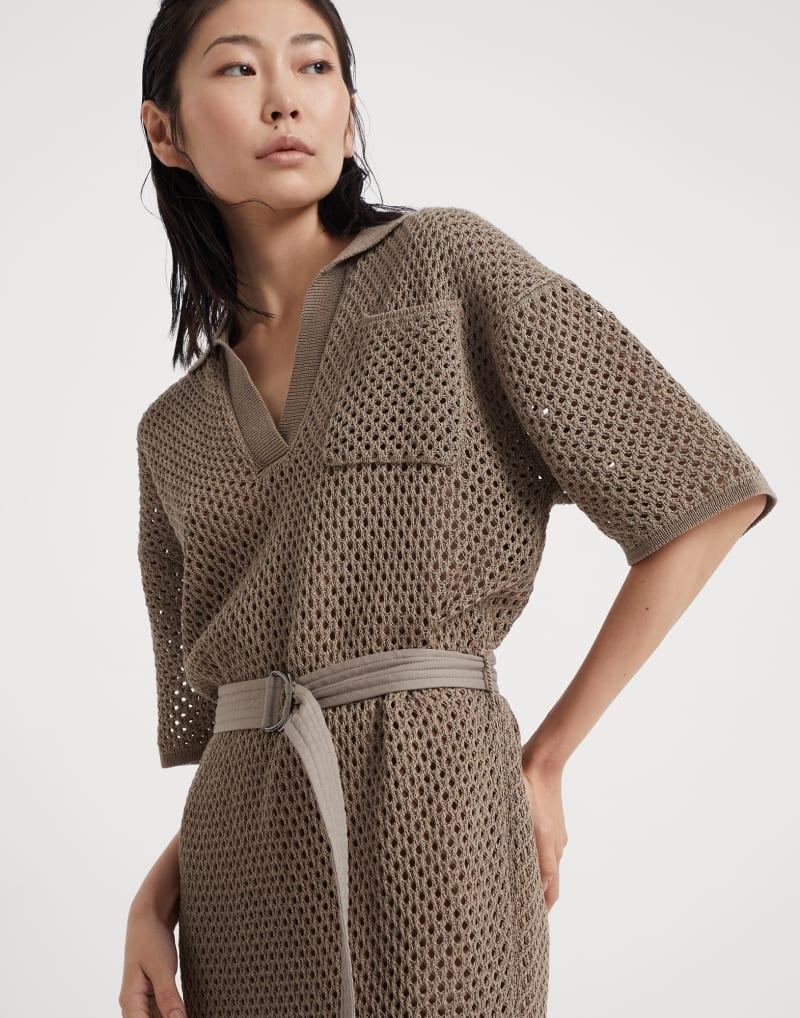 Brown Cotton Casual Dress