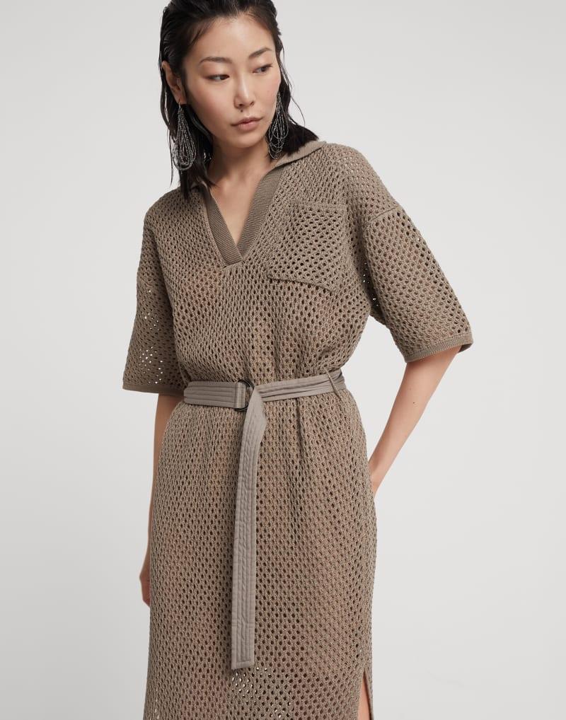 Brown Cotton Casual Dress