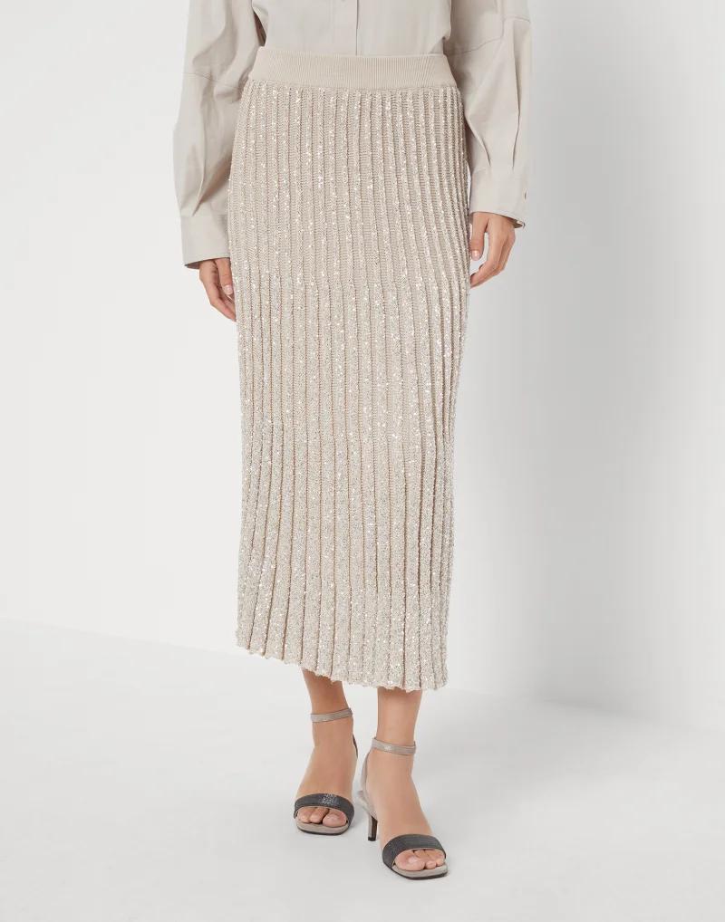 Bicolor Polyamide Long Skirt