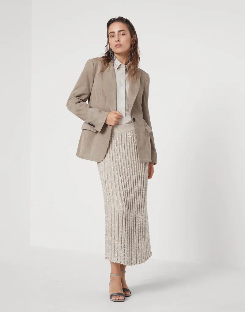 Bicolor Polyamide Long Skirt