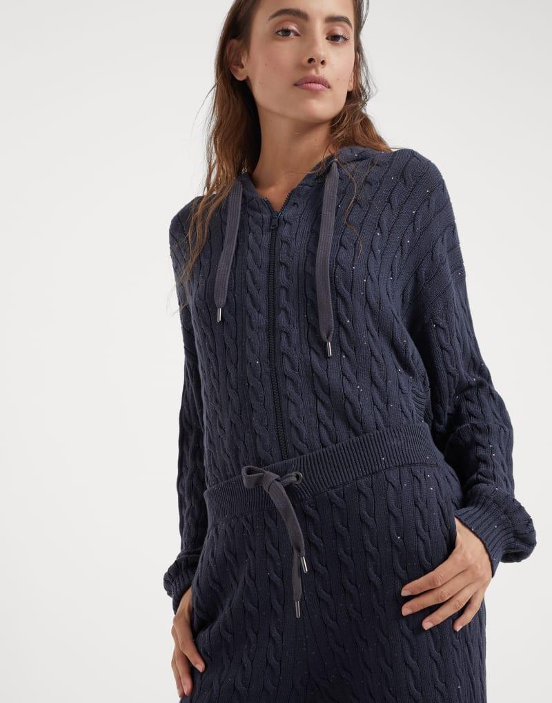 Blue Cotton Casual Pants