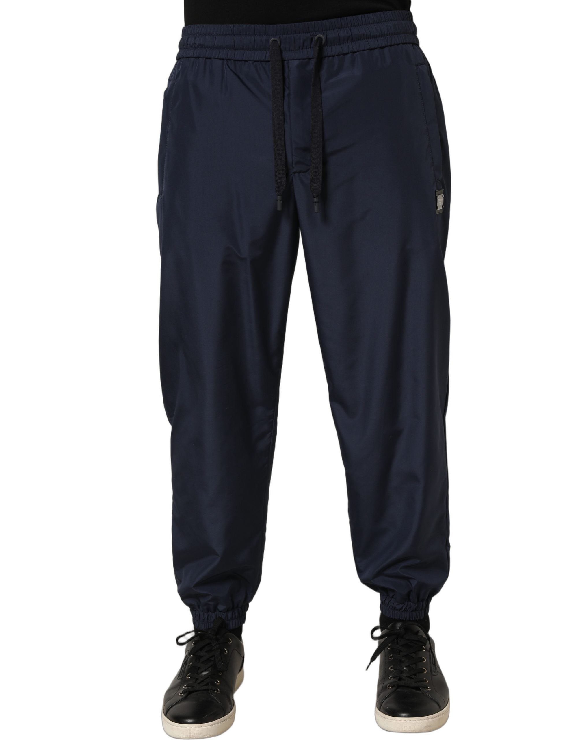 Dark Blue Polyester Jogger Sweatpants Pants