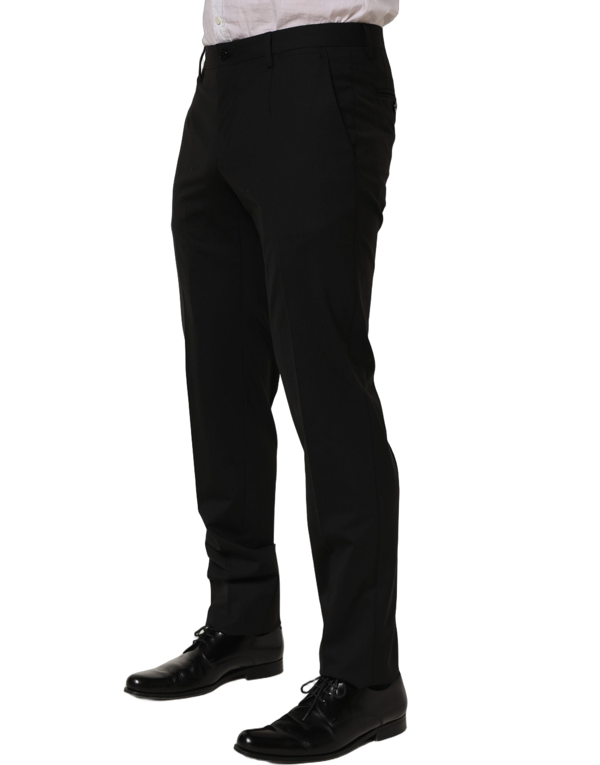 Black Wool Skinny Leg Dress Men Trouser Pants