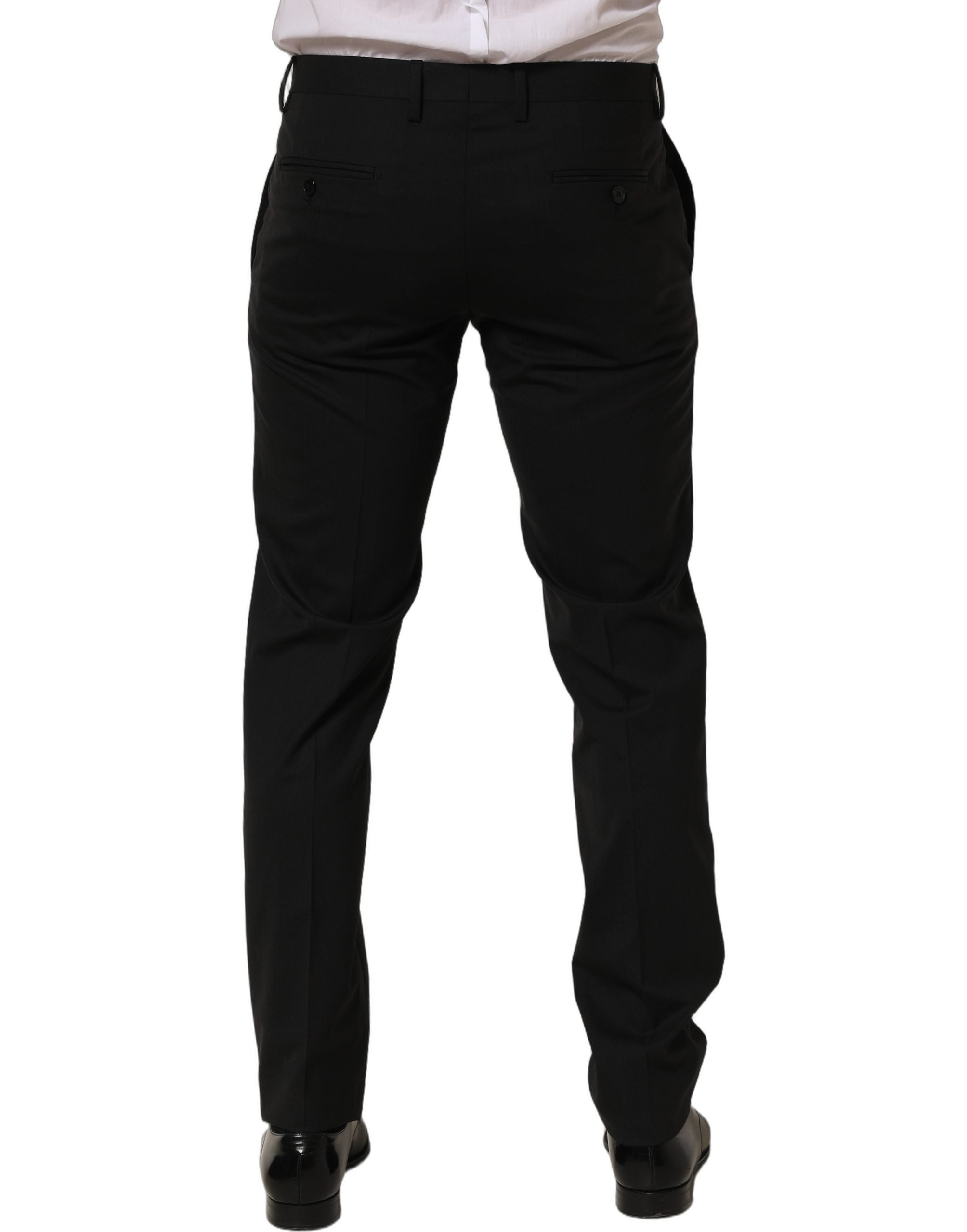Black Wool Skinny Leg Dress Men Trouser Pants