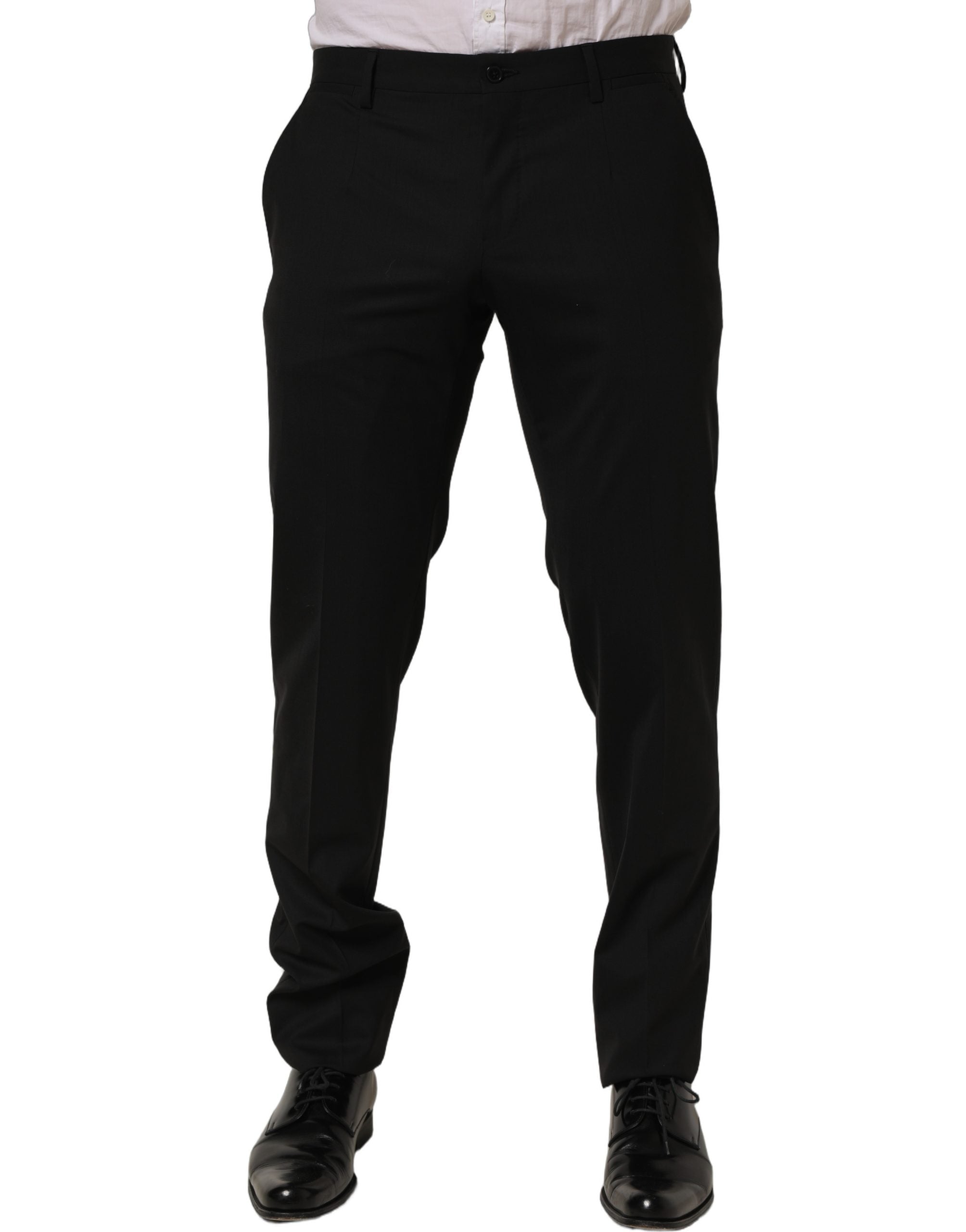 Black Wool Skinny Leg Dress Men Trouser Pants