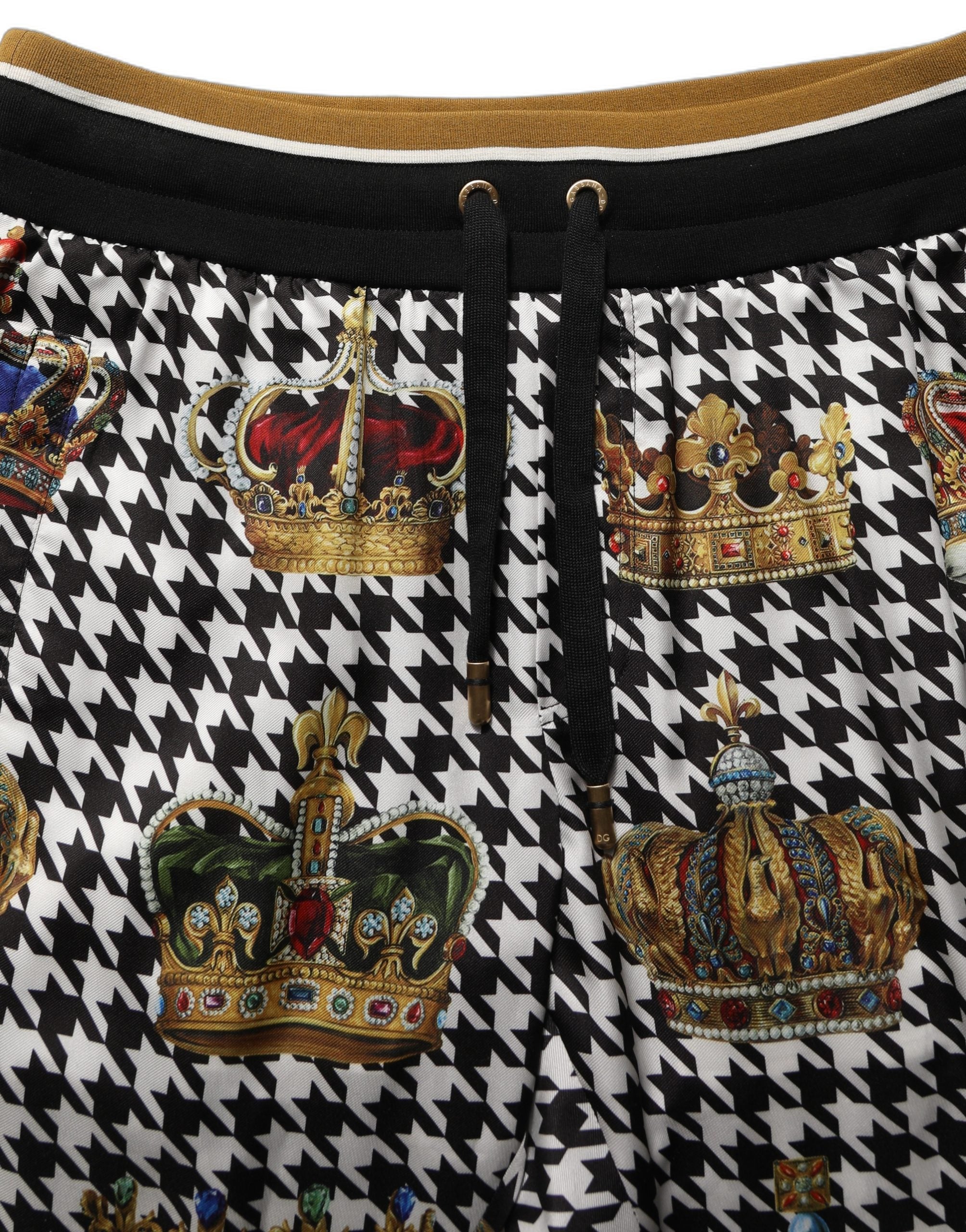 Multicolor Houndstooth Crown Men Sweatpants Pants