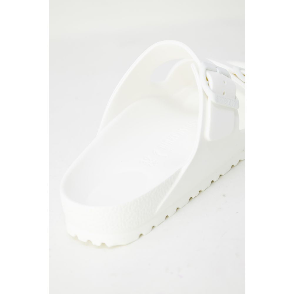 White Plastic Flat Sandals