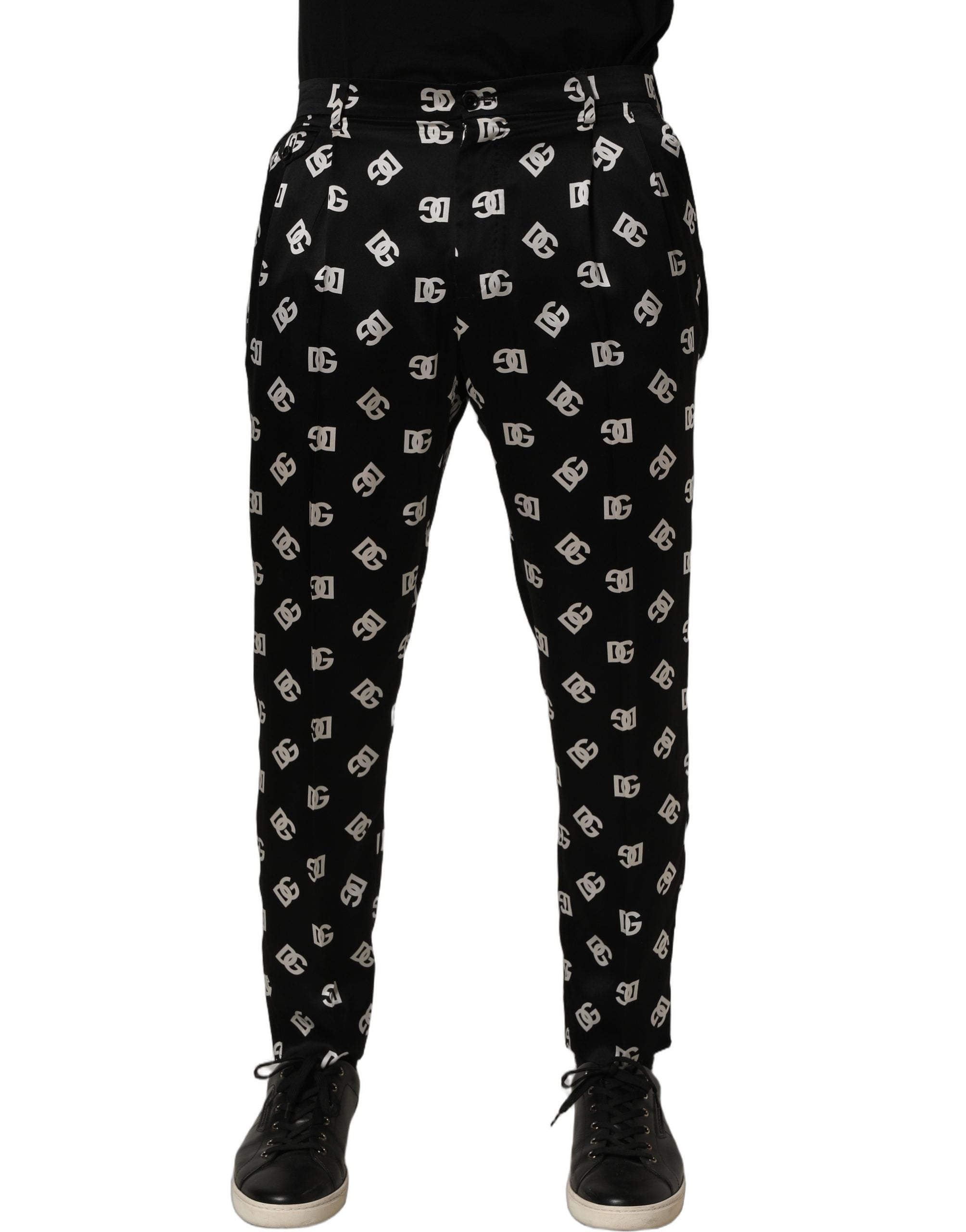 Black Silk Skinny Leg Dress Men Trouser Pants