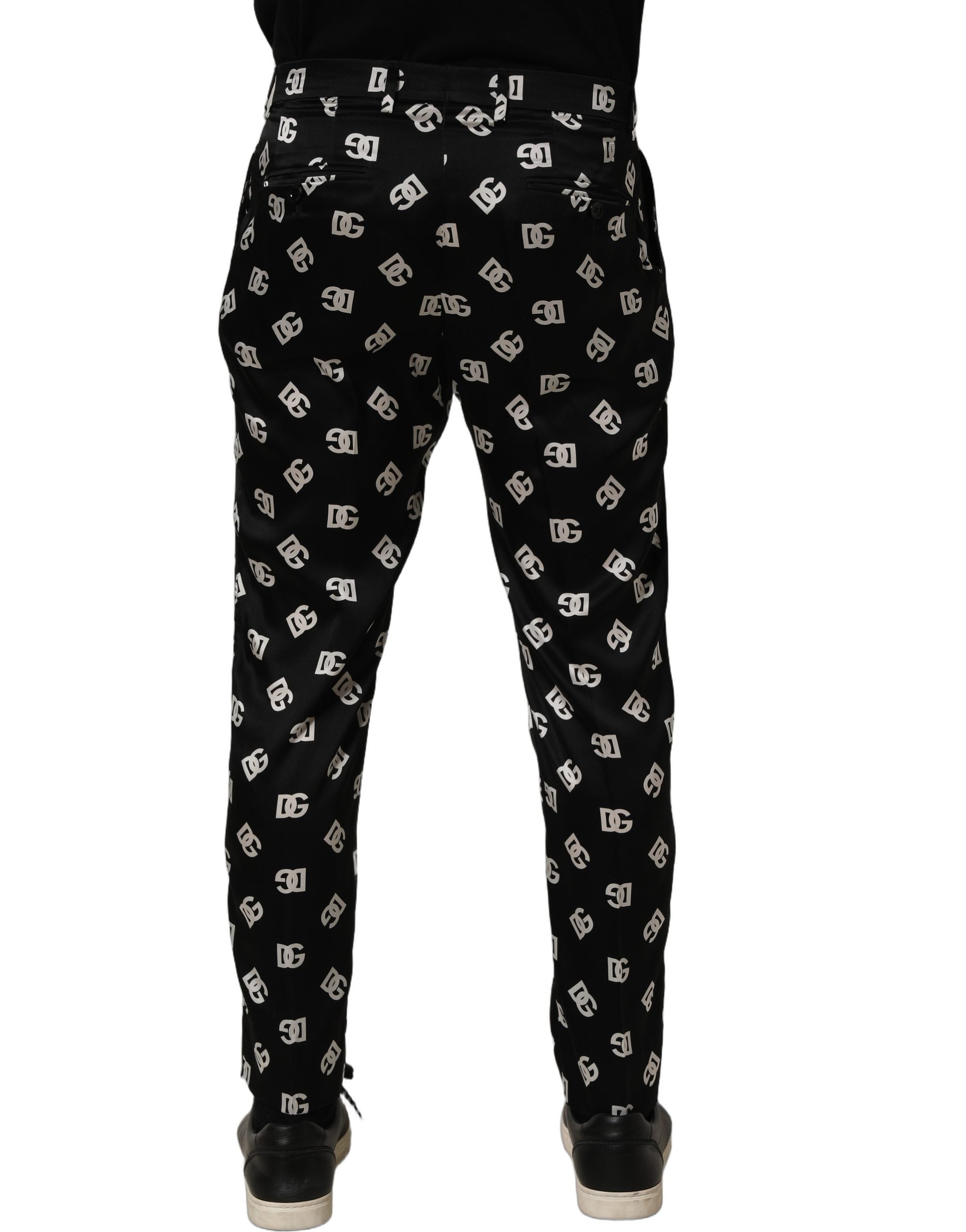 Black Silk Skinny Leg Dress Men Trouser Pants