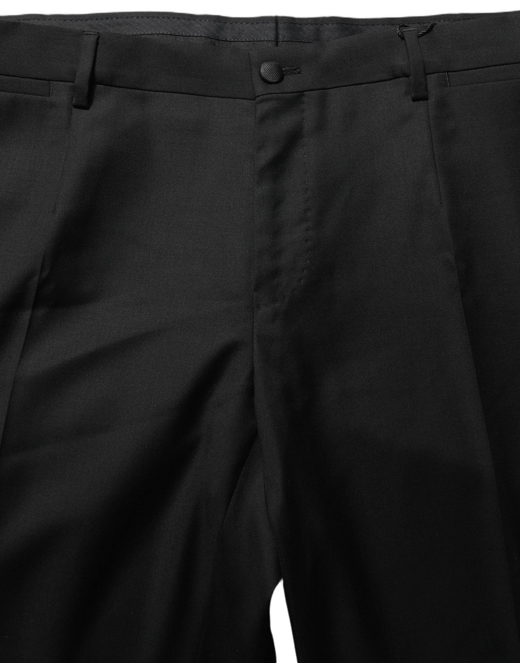 Black Wool Skinny Leg Dress Trouser Pants