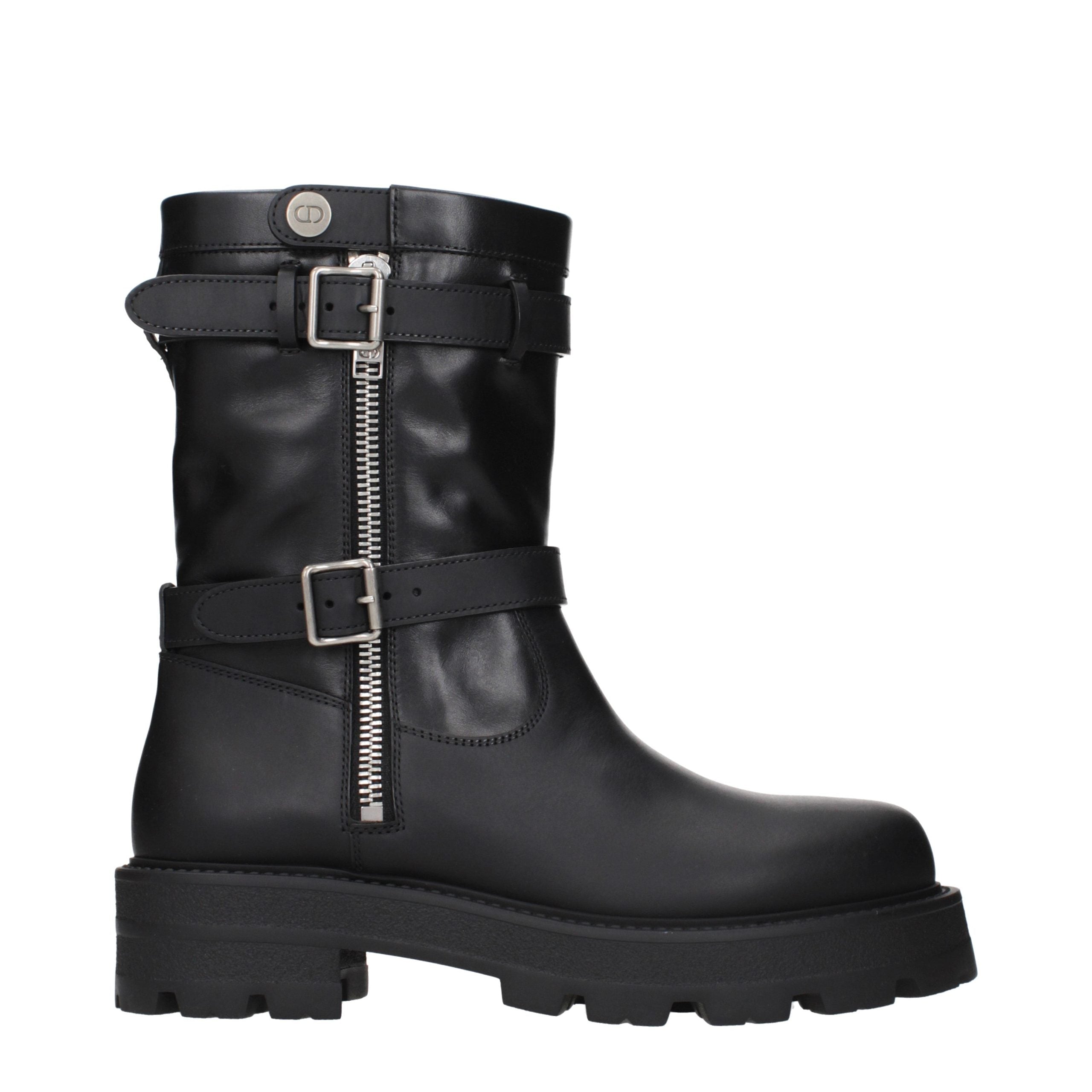 Black Leather Ankle Boots