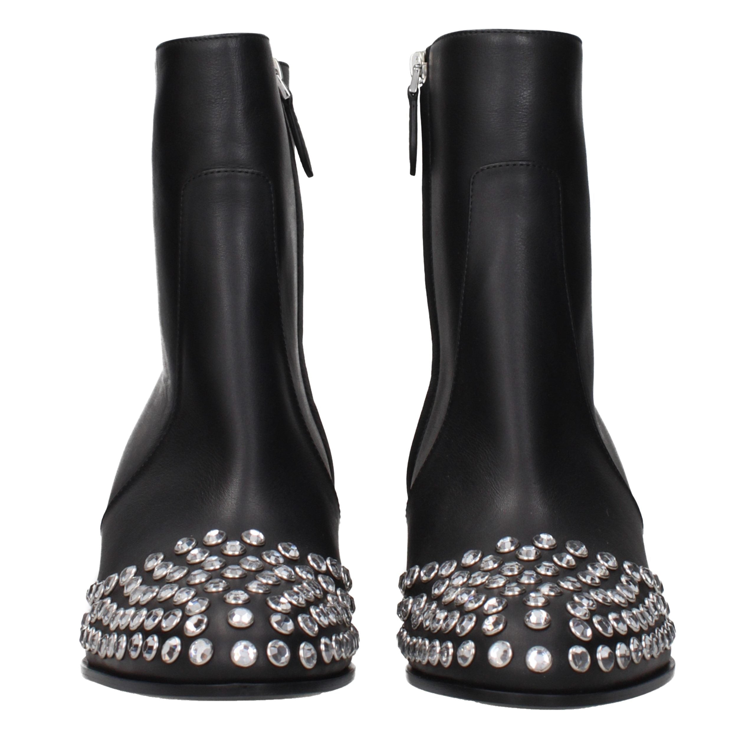 Black Leather Ankle Boots