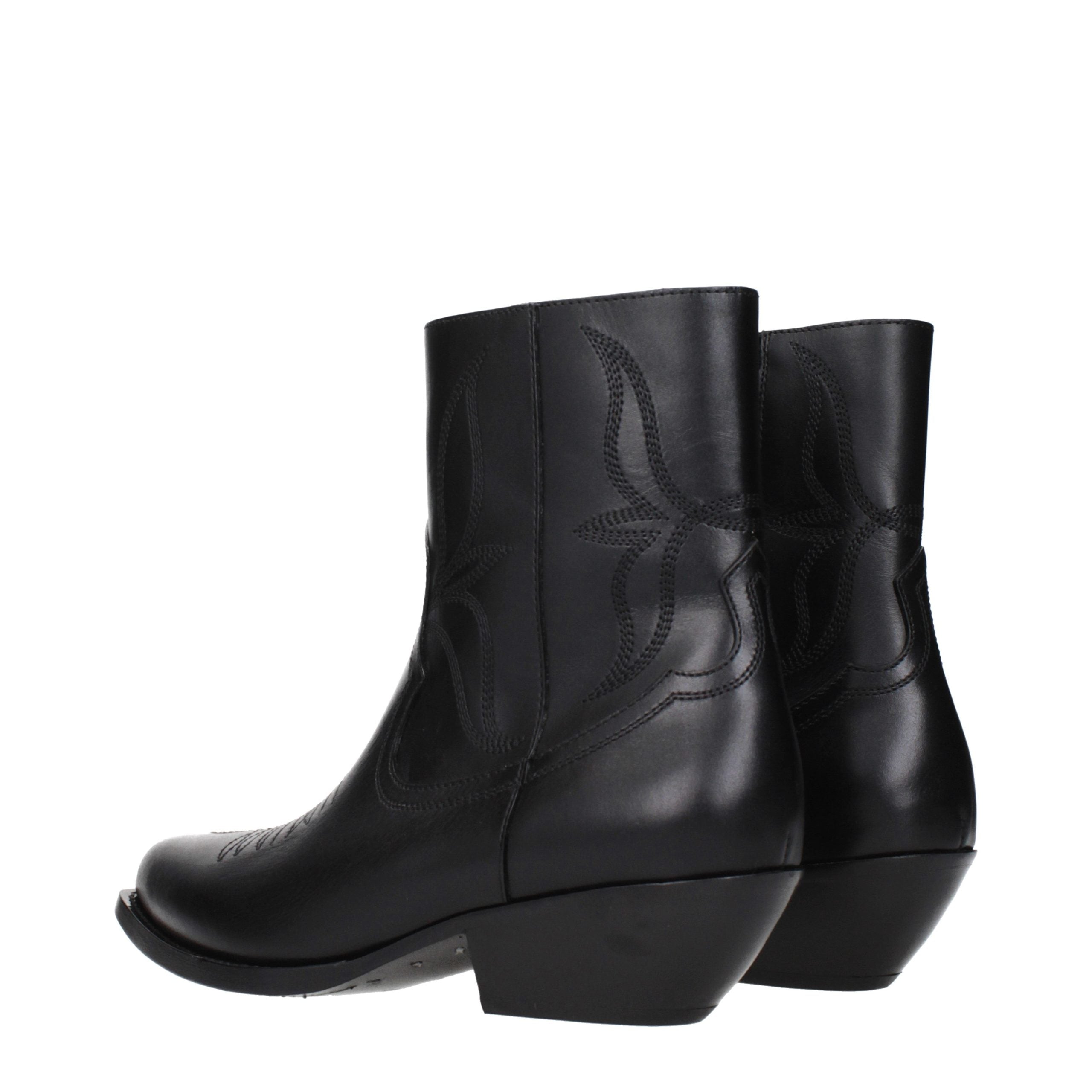 Black Leather Ankle Boots