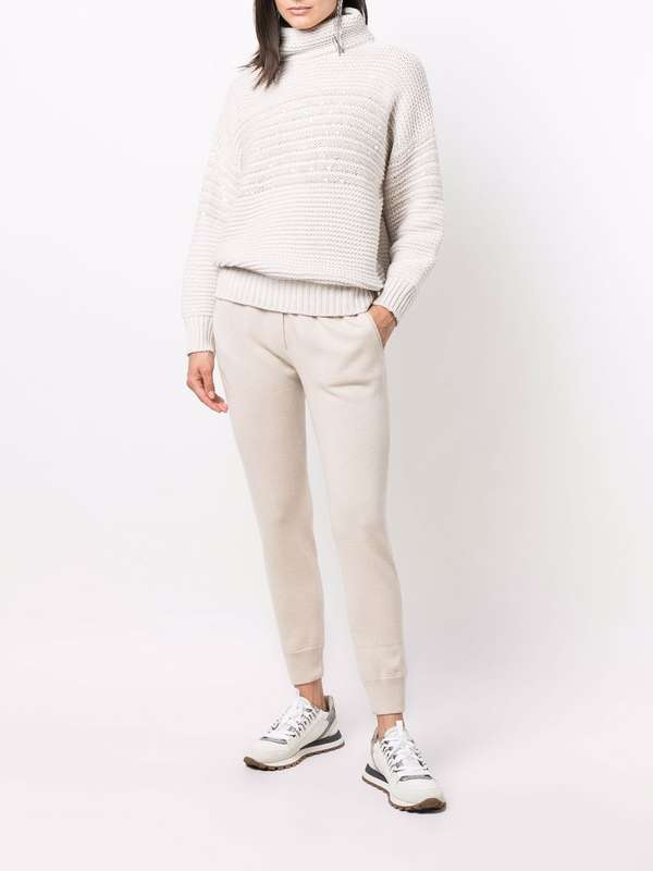Beige Cashmere Joggers (Workout Pants)