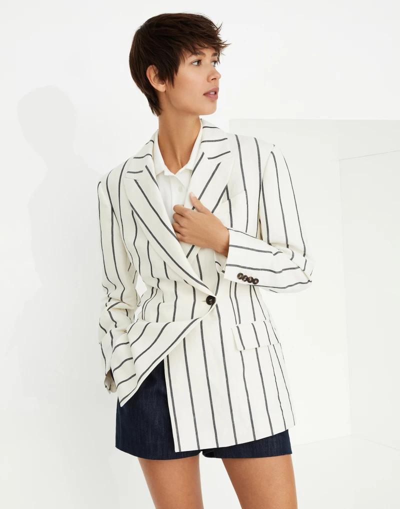 Bicolor Linen Blazer