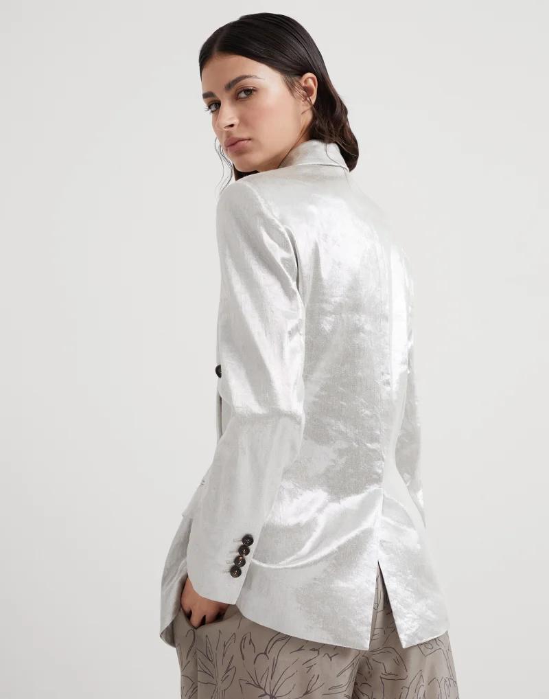 Silver Linen Blazer
