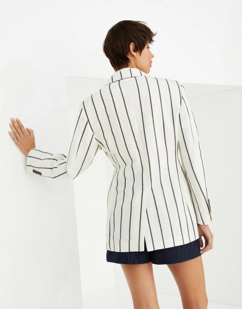 Bicolor Linen Blazer