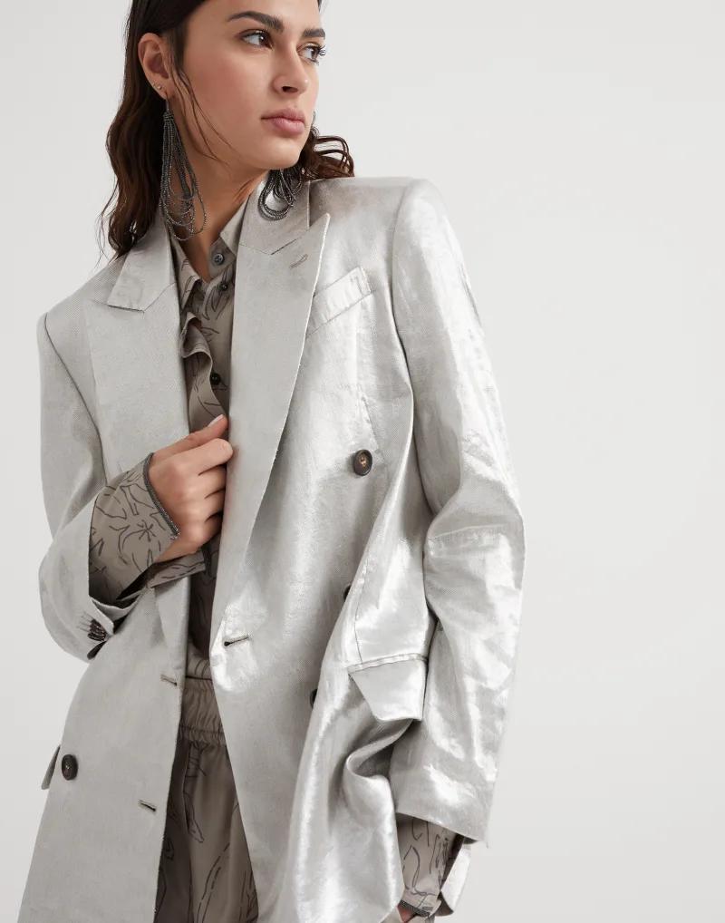 Silver Linen Blazer