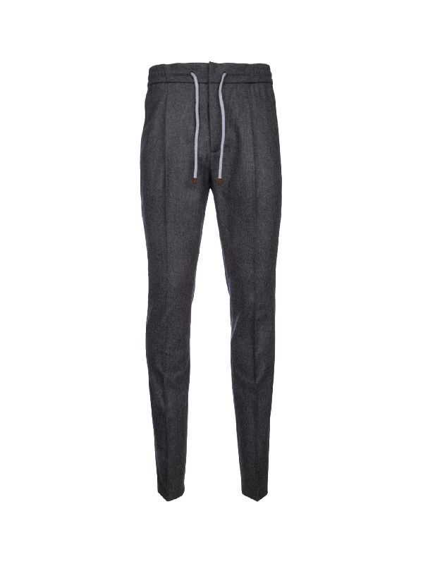 Gray Wool Casual Pants